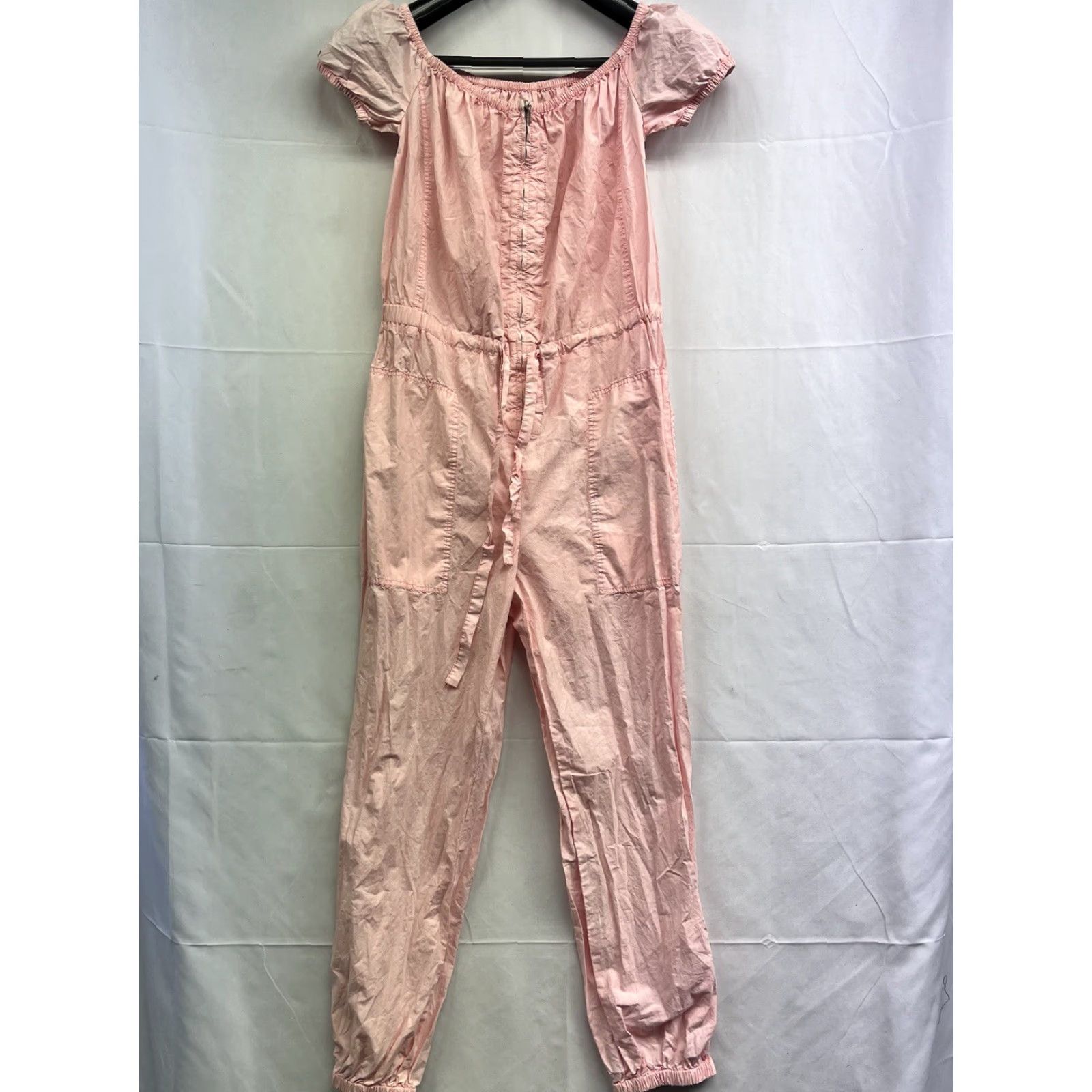 Rebecca Taylor Rebecca Taylor La Vie Pink Off-The-Shoulder Parachute Poplin Jumpsuit Small Size 28" / US 6 / IT 42 - 2 Thumbnail