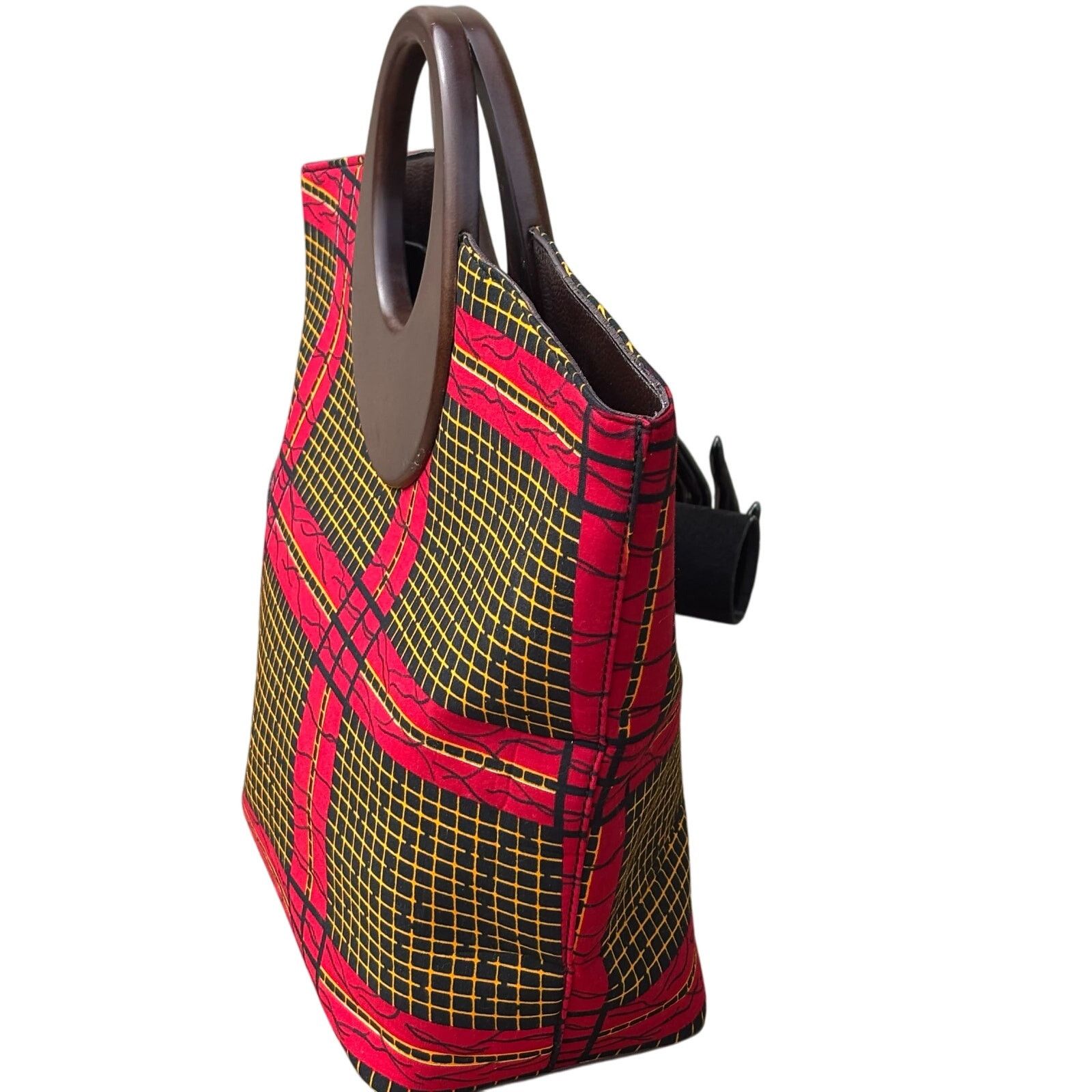 Other Red & Yellow Plaid Hand Bag Size ONE SIZE - 3 Thumbnail