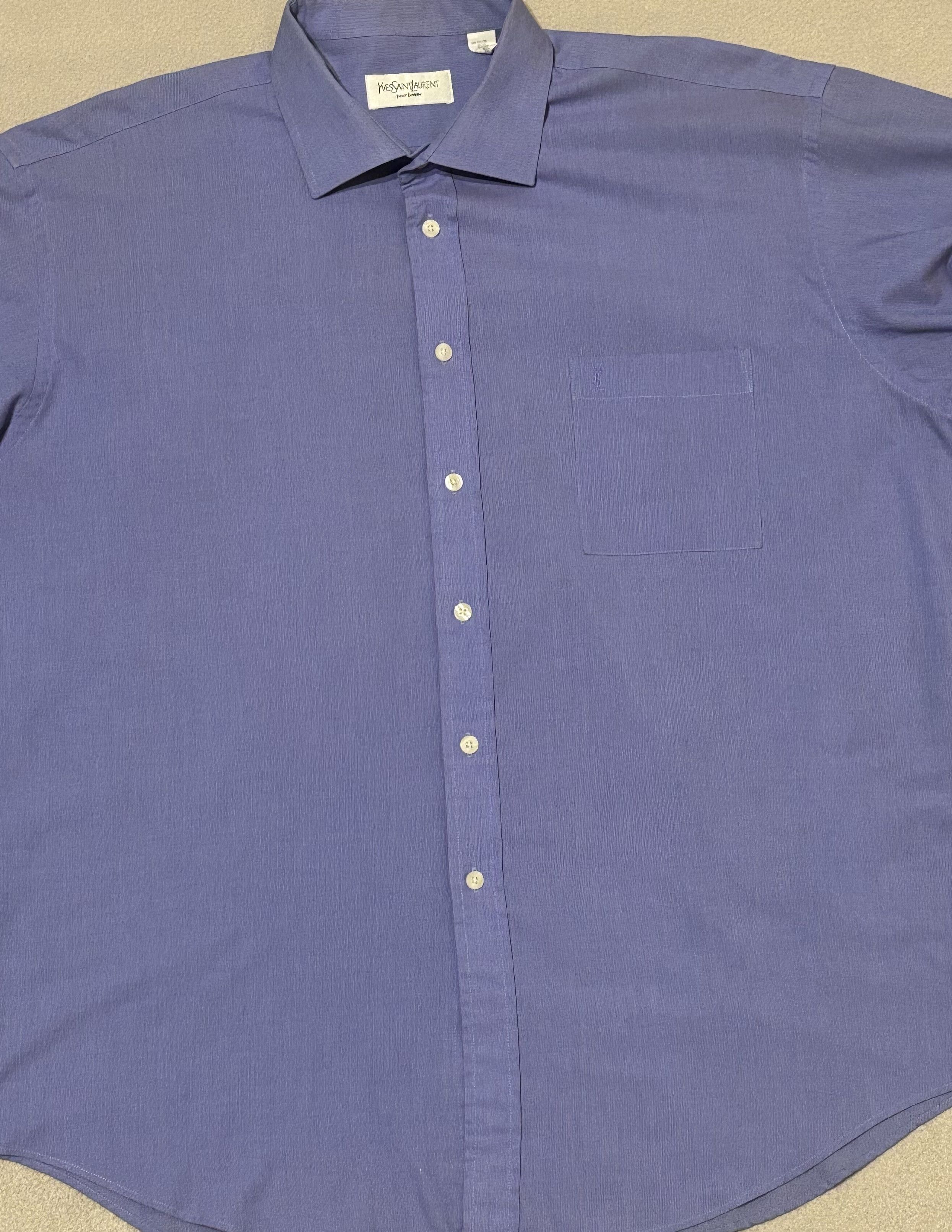 Yves Saint Laurent Yves Saint Laurent Purple Shirt Size 41 Size US XXL / EU 58 / 5 - 6 Thumbnail