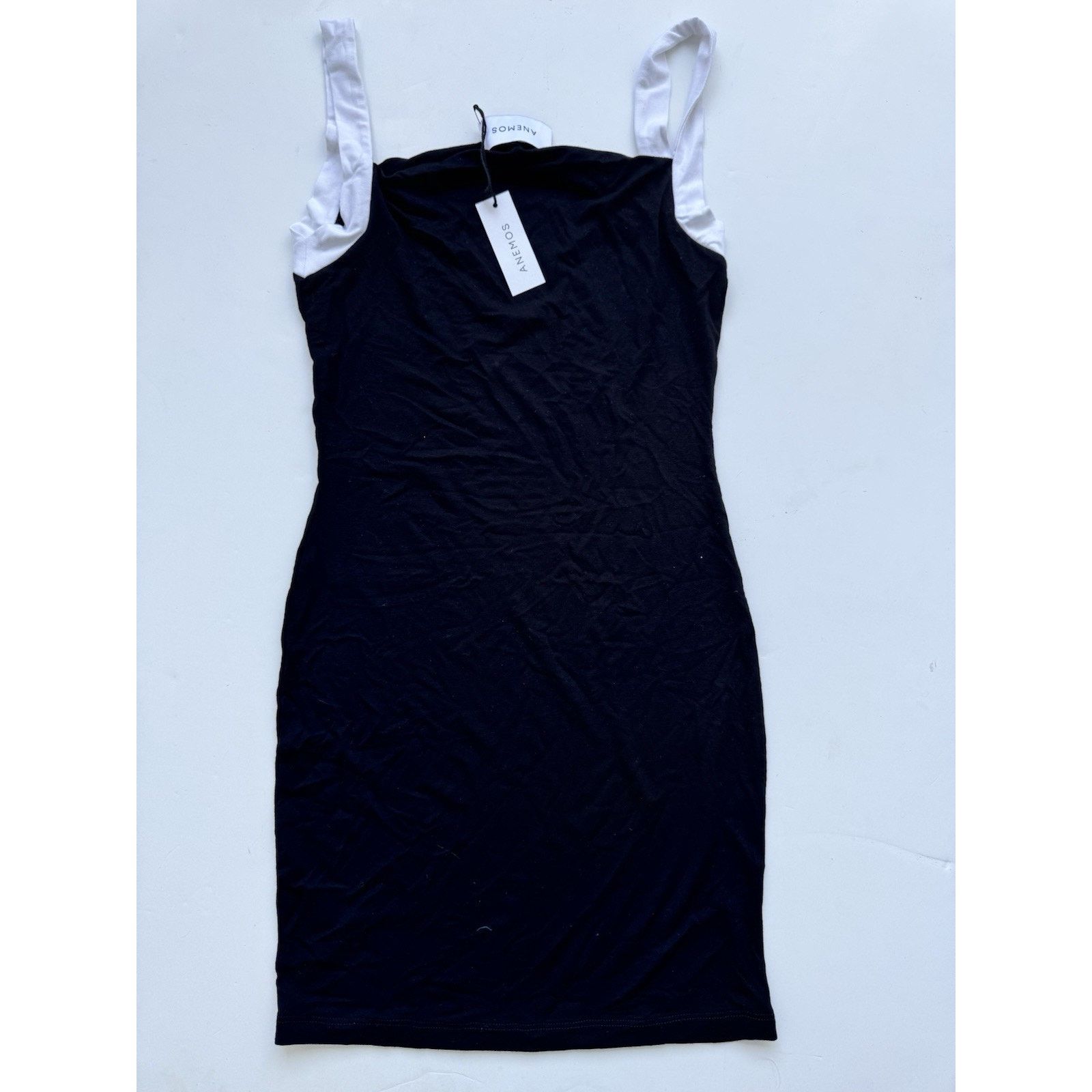 Other Anemos SQUARE NECK MINI TANK DRESS CONTRAST STRAP JERSEY Size S / US 4 / IT 40 - 2 Thumbnail