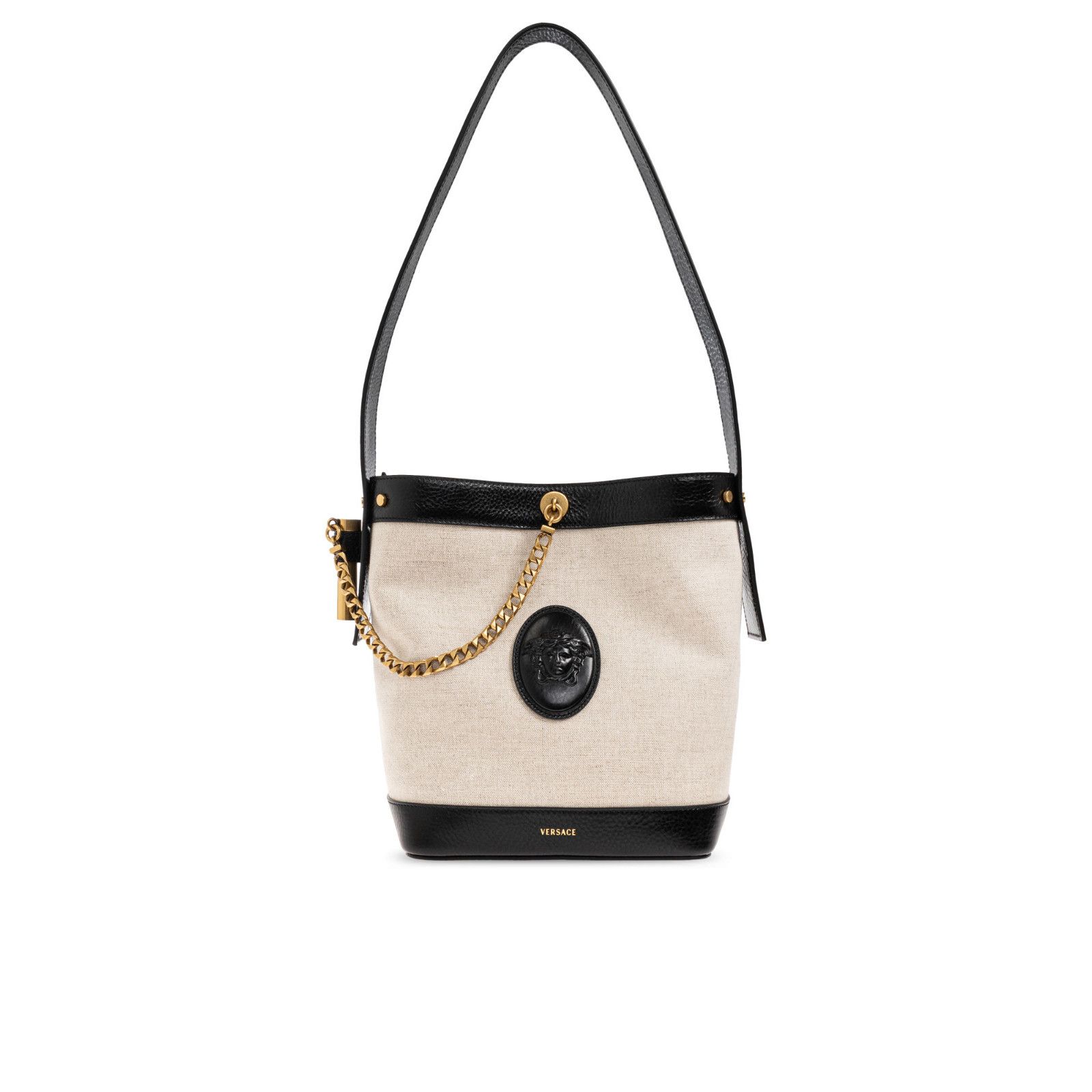 Versace VERSACE Pivot Small Black Canvas Bucket Bag New & Authentic Size ONE SIZE - 1 Thumbnail