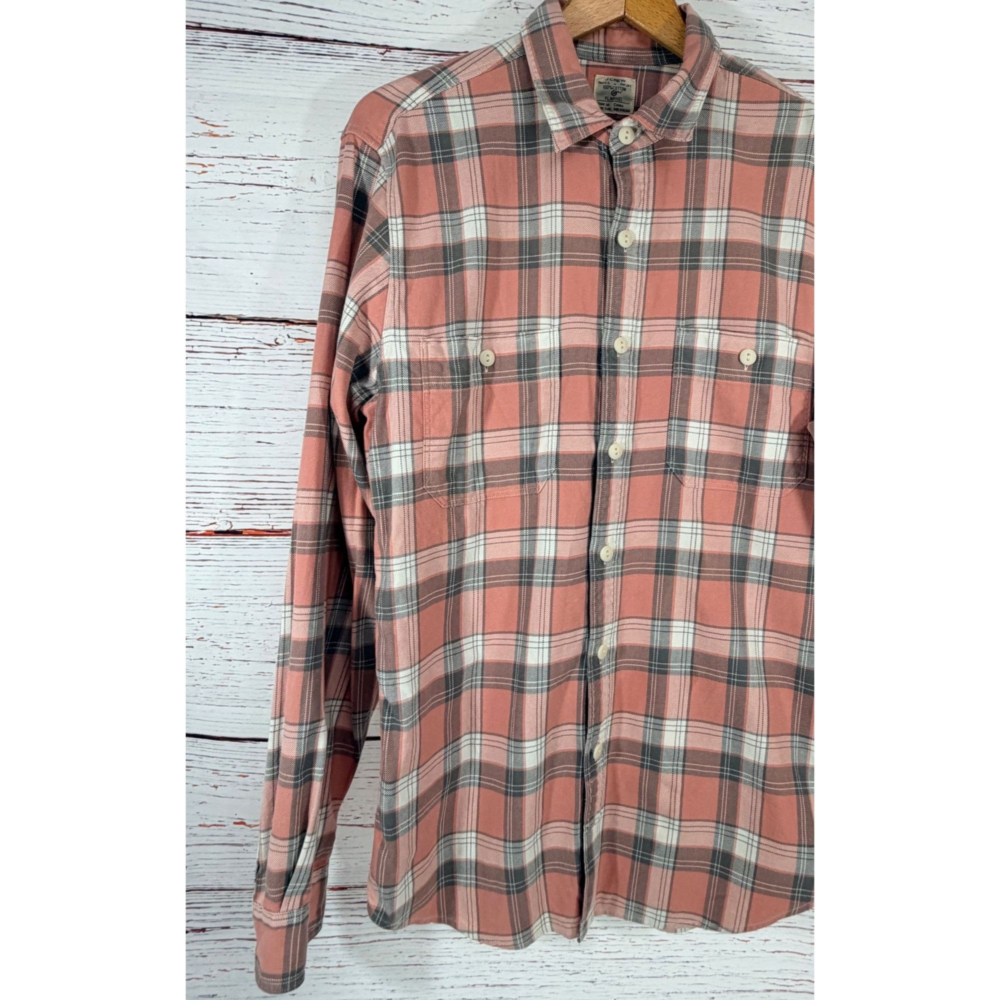 J.Crew J.Crew Pink Plaid Flannel Button-Up Shirt Medium 100% Cotton Size US M / EU 48-50 / 2 - 5 Thumbnail