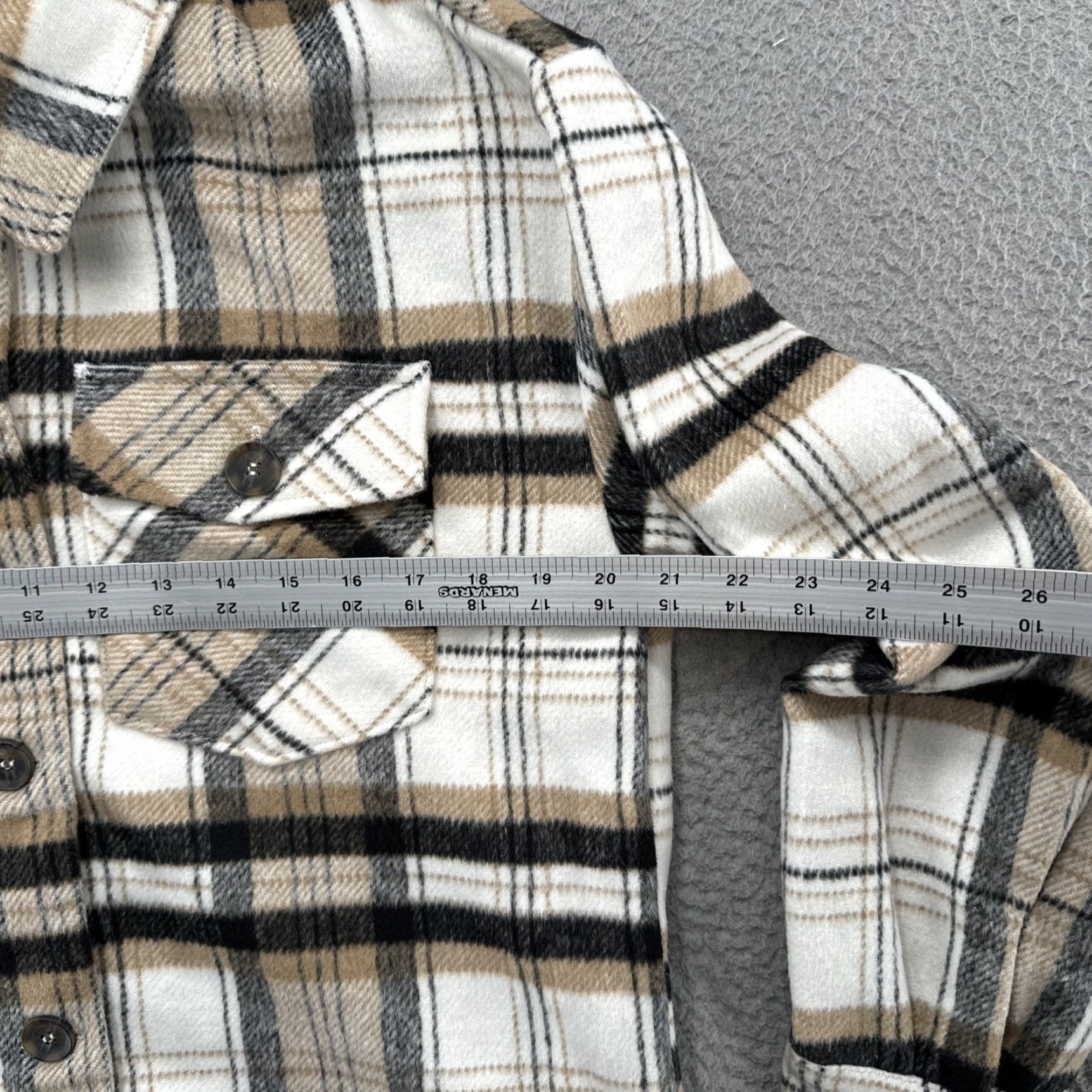 Vintage Love Tree Shacket Women’s Plaid Jacket Button Fleece Size S Tan Size S / US 4 / IT 40 - 4 Thumbnail