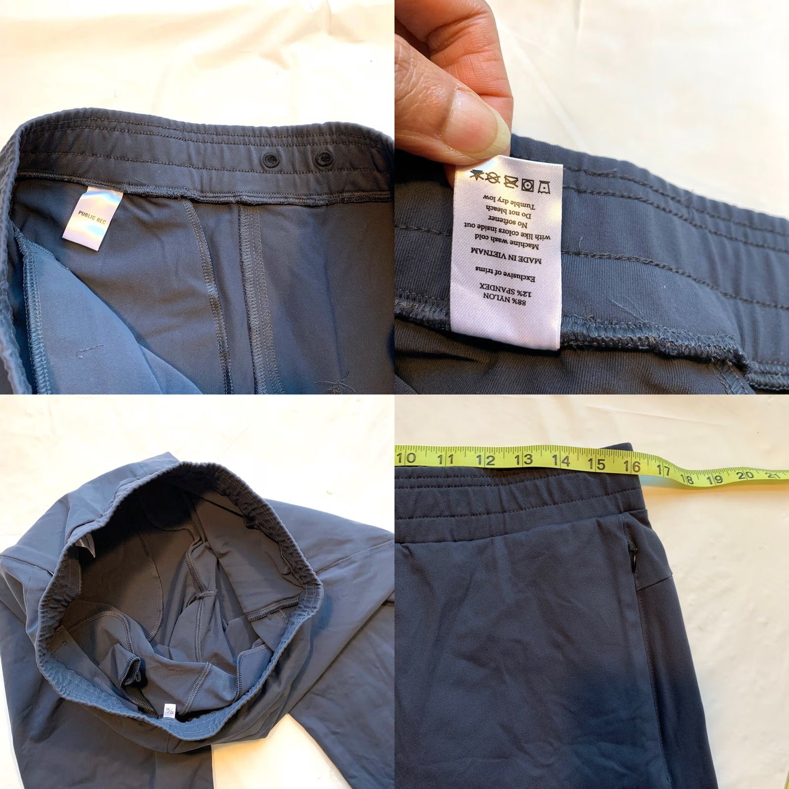 Vintage Public Rec All Day Every Day Pants Nylon Stretch Elastic Waist Jogger 32/30 Mens Gray 4-Pocket Zipper Size US 32 / EU 48 - 8 Thumbnail