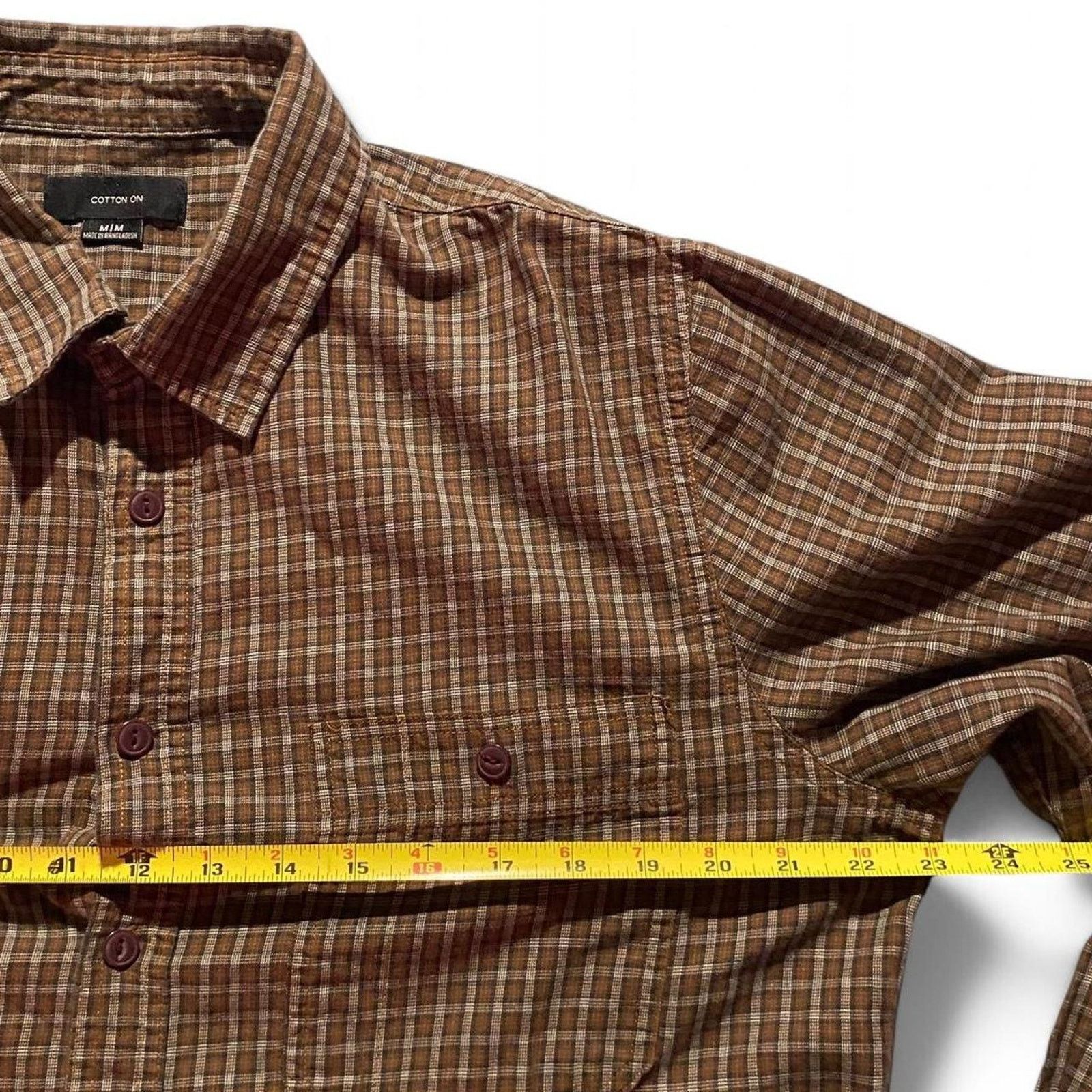 Cotton On Cotton on brown plaid button up Size US M / EU 48-50 / 2 - 3 Thumbnail