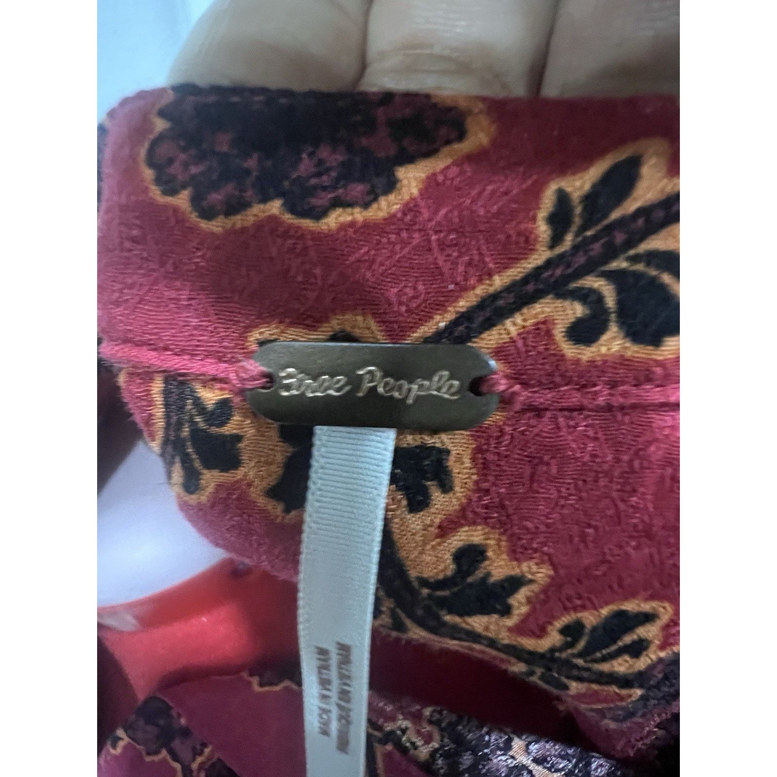 Free People Free People Mia Red Floral Print Tie Neck Boho blouse Size M / US 6-8 / IT 42-44 - 15 Thumbnail