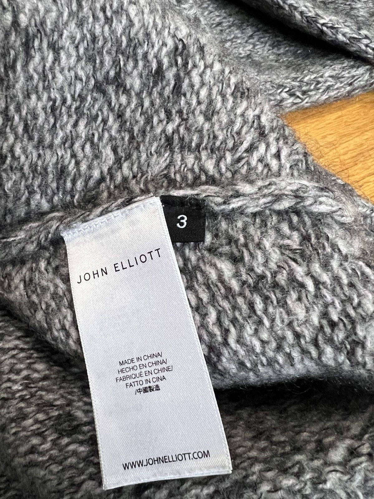 John Elliott Foggy Wool II - Grey - Size 3 (Large) Size US L / EU 52-54 / 3 - 4 Thumbnail