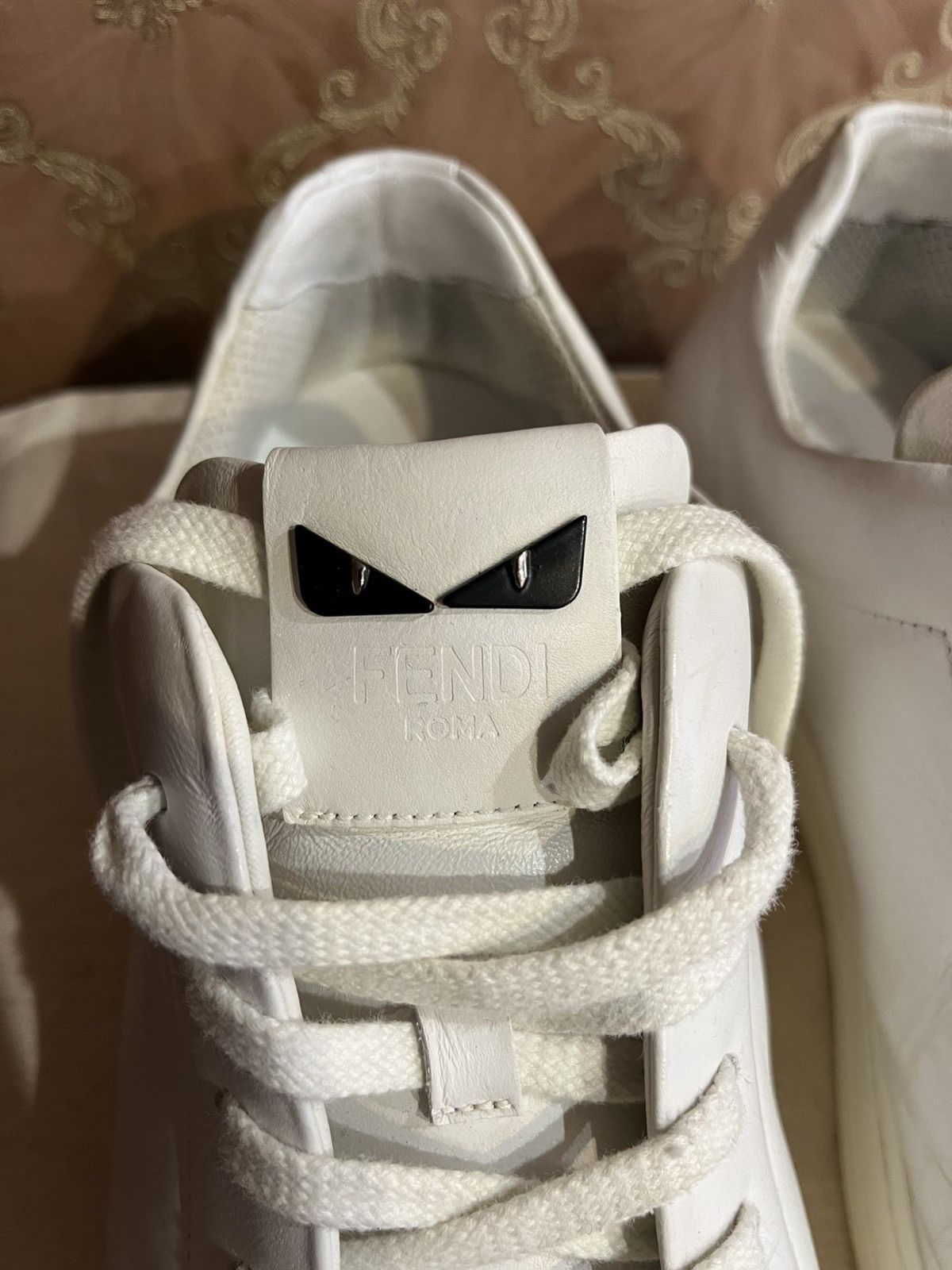 Fendi Fendi White Leather Sneakers Size US 8 / EU 41 - 8 Thumbnail