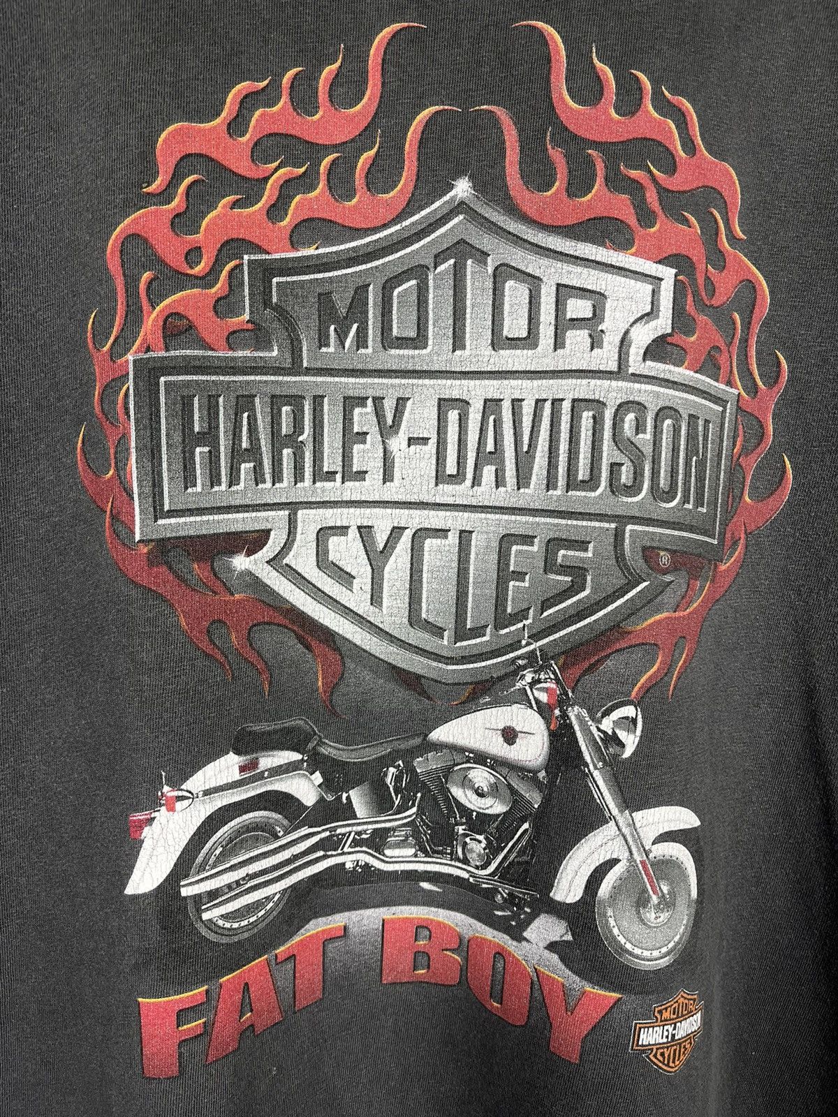 Harley Davidson Vintage Harley Davidson Fatboy rare sunfaded T Shirt 90’s Size US M / EU 48-50 / 2 - 2 Thumbnail