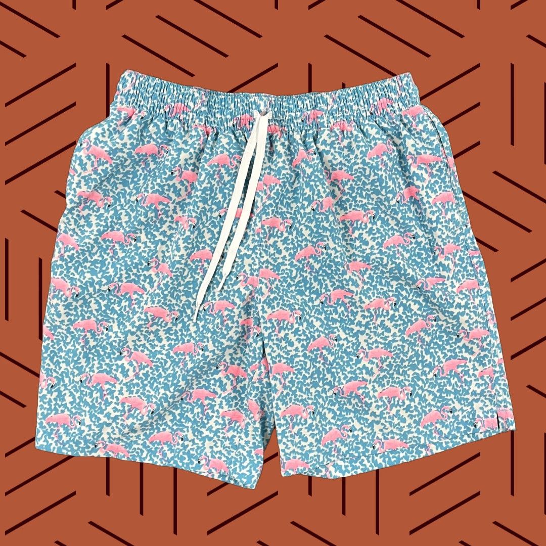 Chubbies CHUBBIES Swim Trunks Mens Large 7" Lined Domingos Flamingos Board Shorts Beach, Outdoor, Sports Mens Size US 33 - 1 Thumbnail