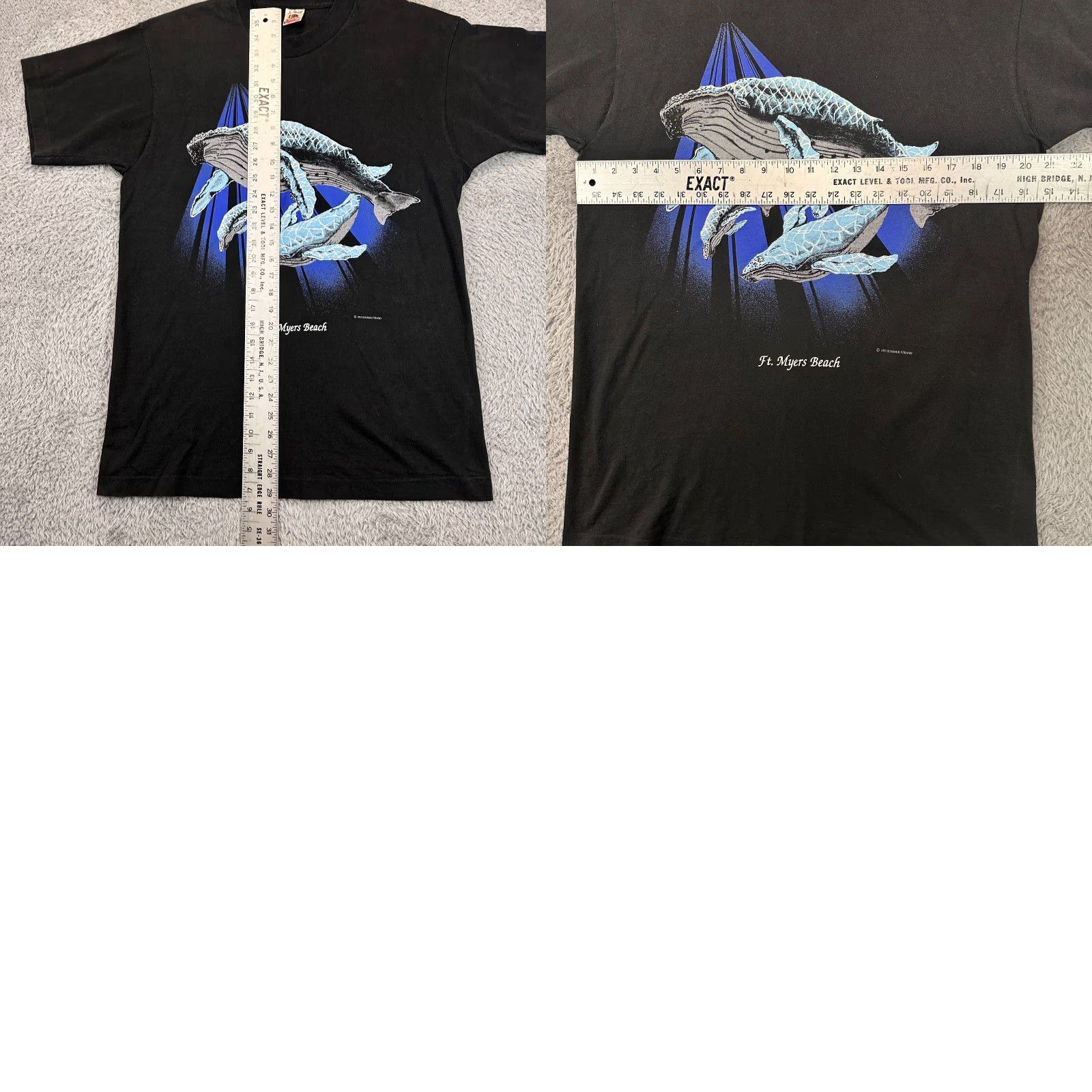 Fruit Of The Loom VINTAGE Fruit of the Loom T-Shirt Mens XL Black 90s Whales Nature USA Made Graphic Print Crew Neck Short Sleeve - 90s, Animals, Nature Size US XL / EU 56 / 4 - 8 Thumbnail