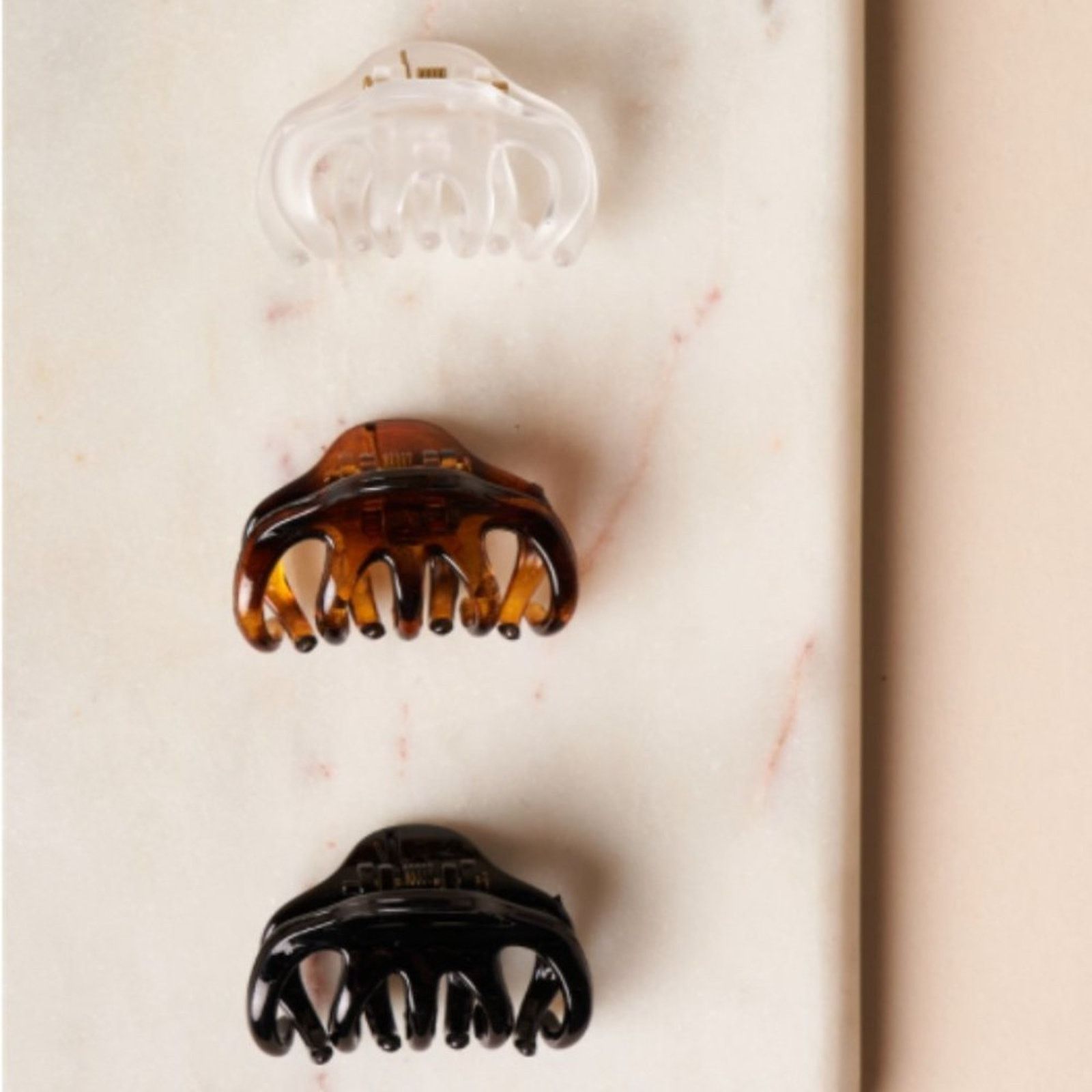 Other White Brown & Black Mini Claw Clips - Set of 3 Size ONE SIZE - 3 Thumbnail