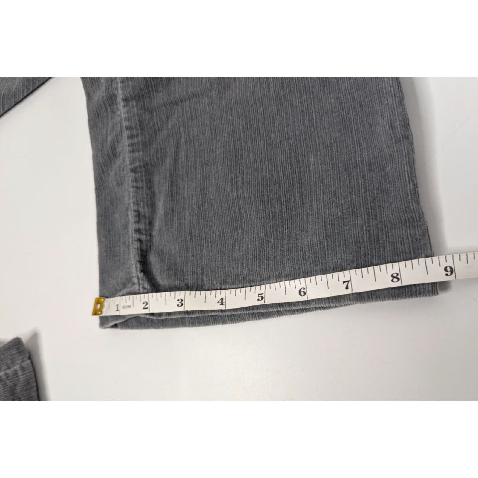 Lee Lee Pants Bootcut Women Gray Corduroy Regular 4 Cotton Blend Flat Front Pockets Stretch Vintage No Size 27" / US 4 / IT 40 - 7 Thumbnail