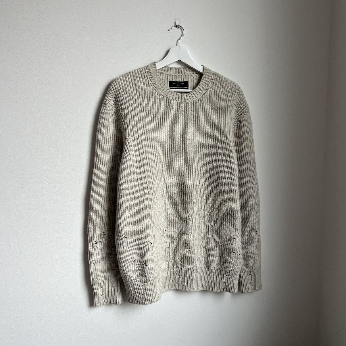 Allsaints AllSaint Distressed Oversized Sweater S/M Size US S / EU 44-46 / 1 - 1 Thumbnail