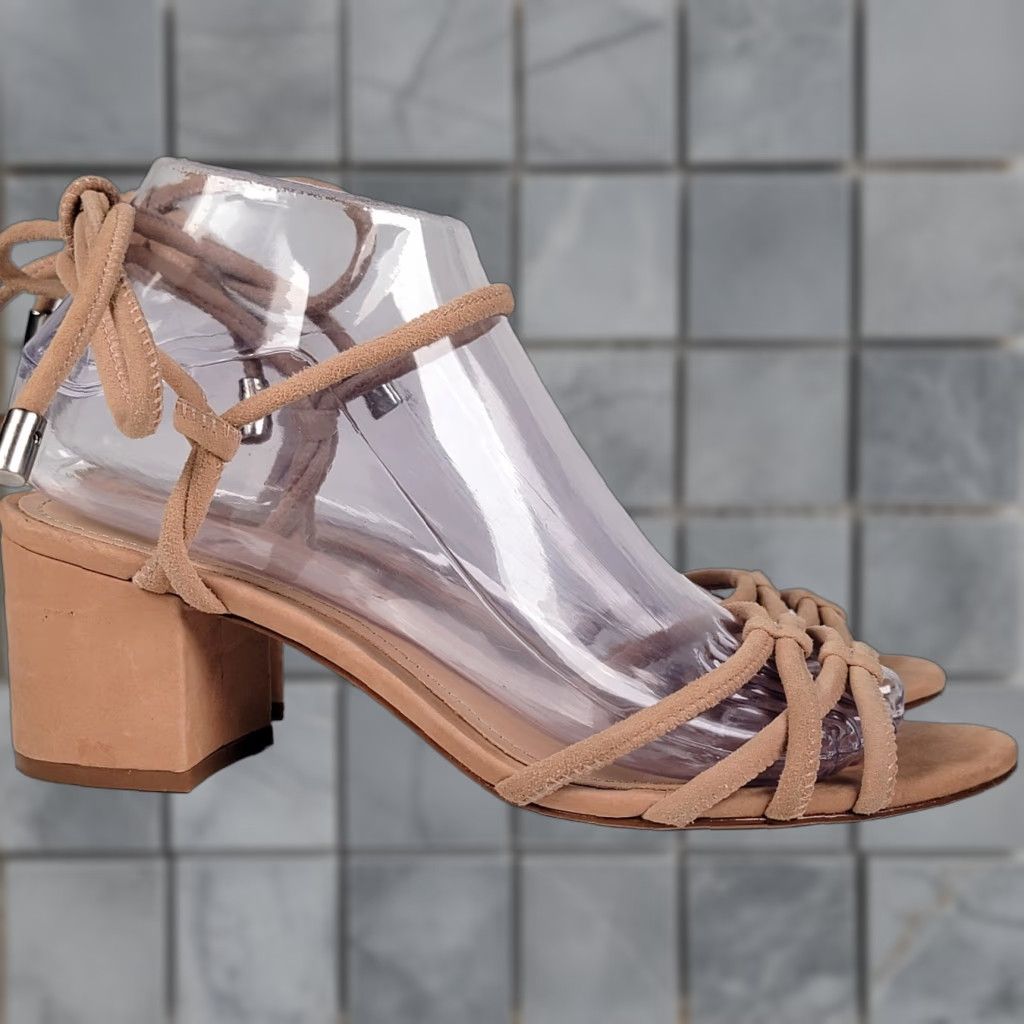 SCHUTZ Schutz Women’s Sandal Block Heel Leather Tan 7B Tie Strappy Women Shoes Size US 7 / IT 37 - 1 Thumbnail
