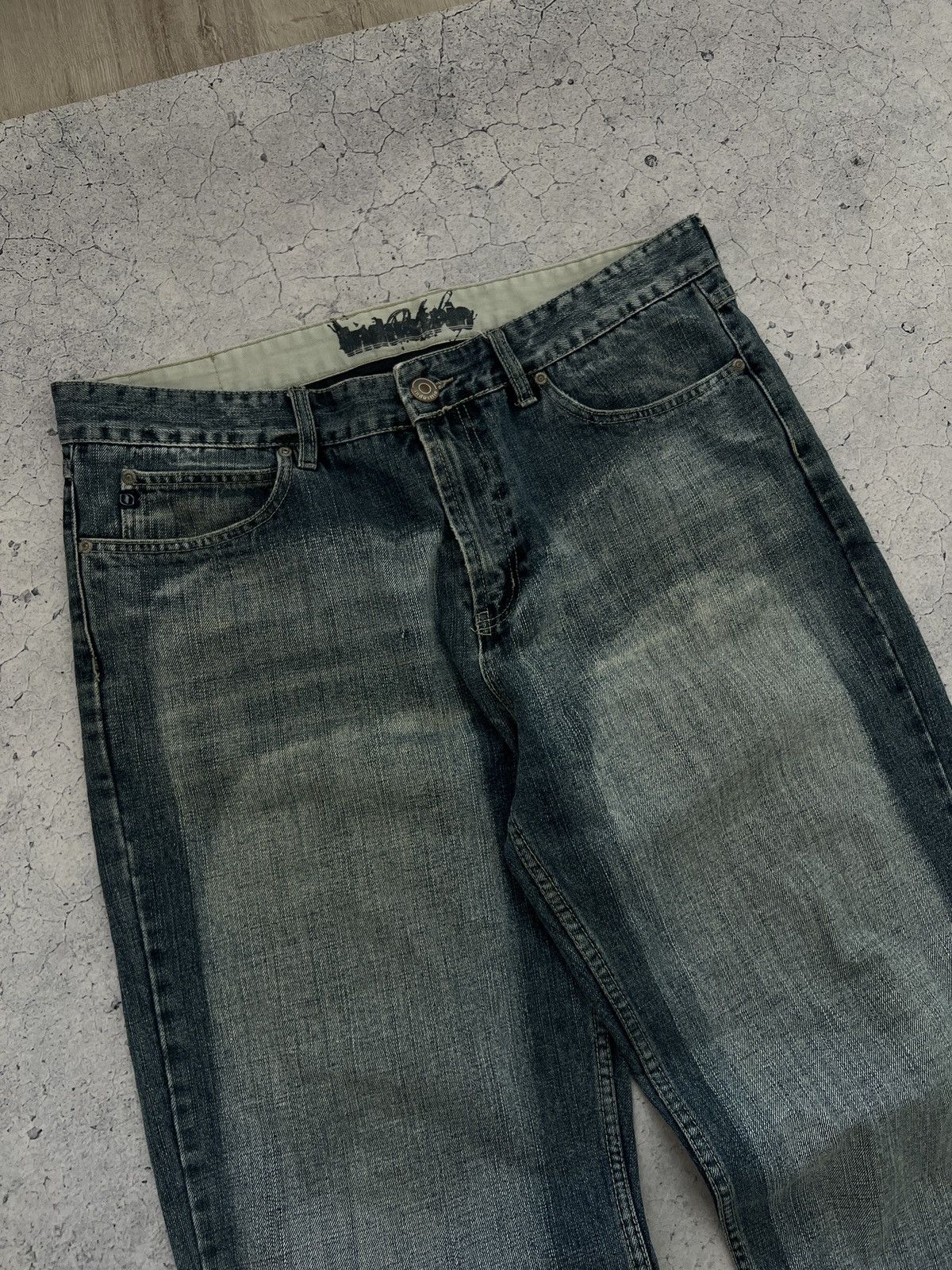 Japanese Brand DISTRESSED DENIM VINTAGE PANTS FADED DIRTY CRASHED OPIUM Size US 34 / EU 50 - 5 Thumbnail