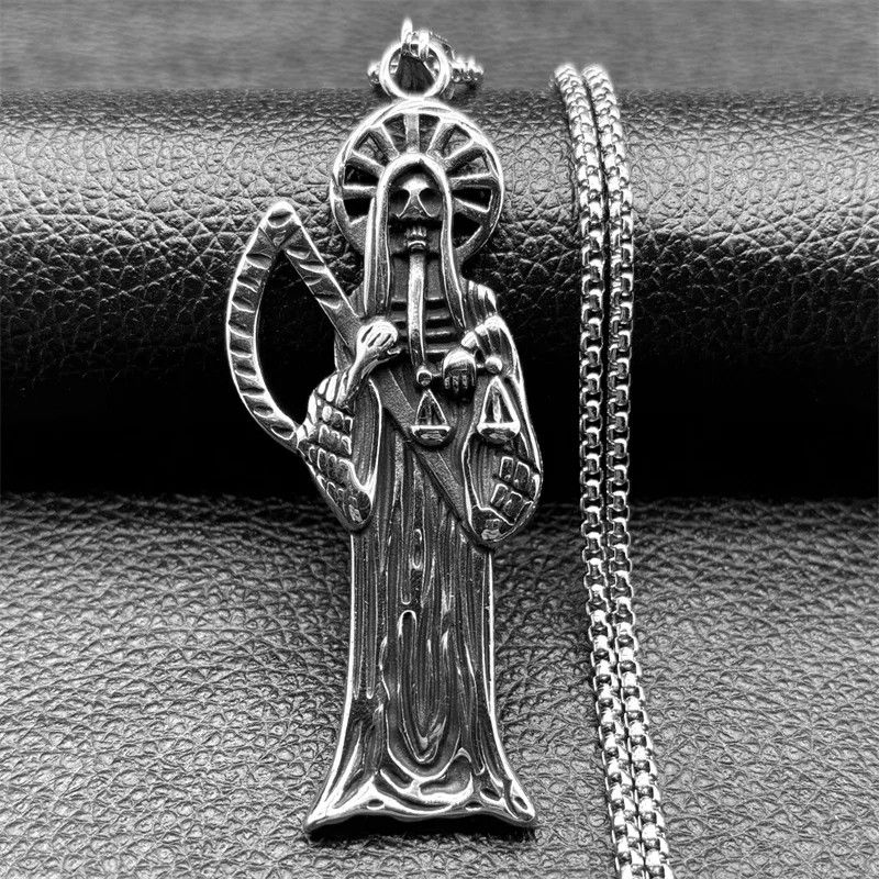 Jewelry Death Santa Muerte Grim Reaper Pendant Charms Necklace Size ONE SIZE - 1 Thumbnail