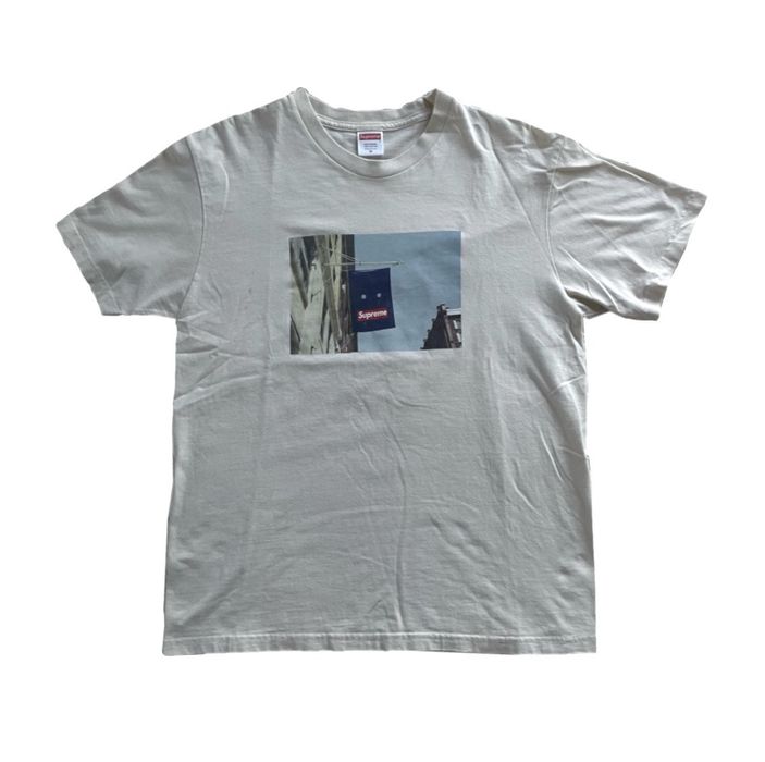 Supreme banner tee natural sale