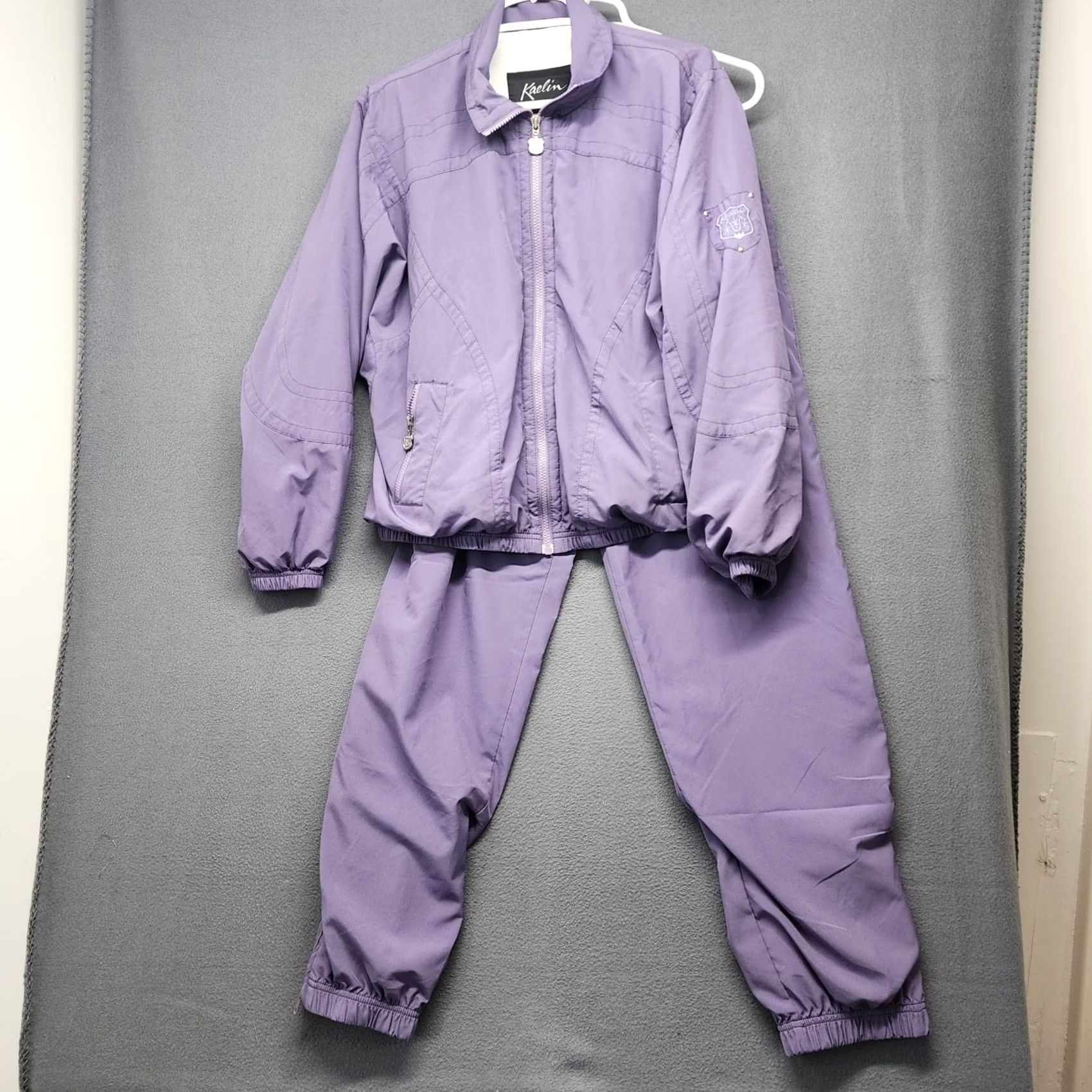 Vintage VINTAGE Kaelin Tracksuit Womens Large Lined Purple Zip Jacket Pants 2 Piece Windbreaker Set Womens Size 36" / US 14 / IT 50 - 2 Thumbnail