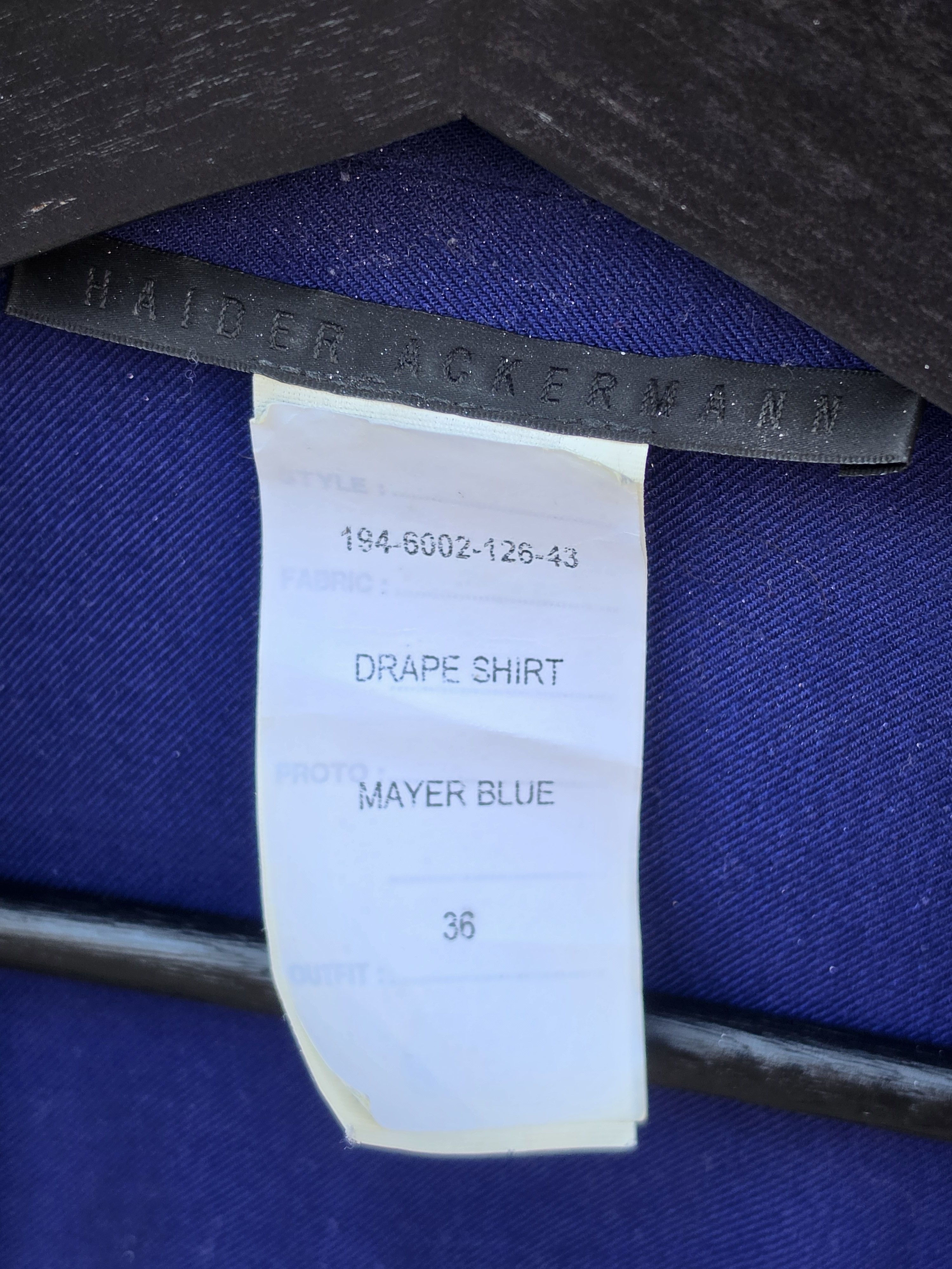 Haider Ackermann FW19 Sample Blue Kimono Drape Shirt Size US S / EU 44-46 / 1 - 2 Thumbnail