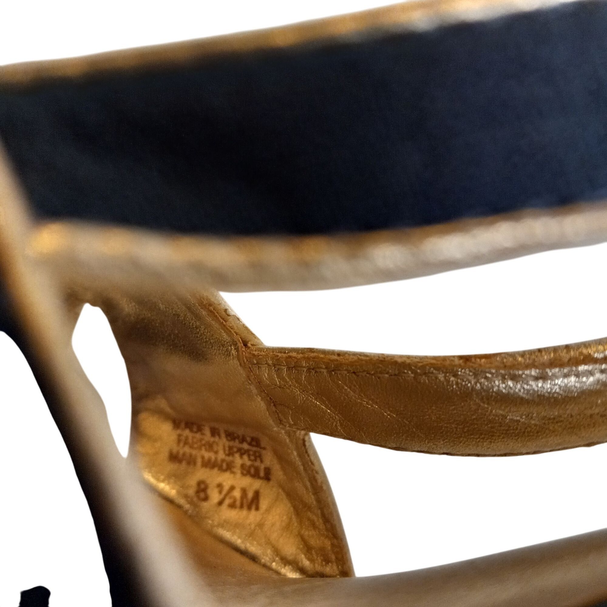Lilly Pulitzer Lilly Pulitzer 8.5M Sandals Ashley Wedge Canvas Navy Gold Es Size US 8.5 / IT 38.5 - 8 Thumbnail