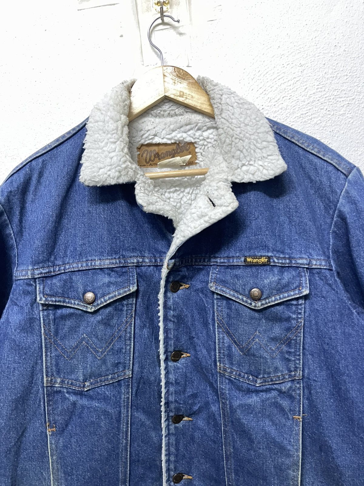 Wrangler 80s WRANGLER SHERPA FLEECE WESTERN DENIM JACKET RARE Size US M / EU 48-50 / 2 - 6 Thumbnail