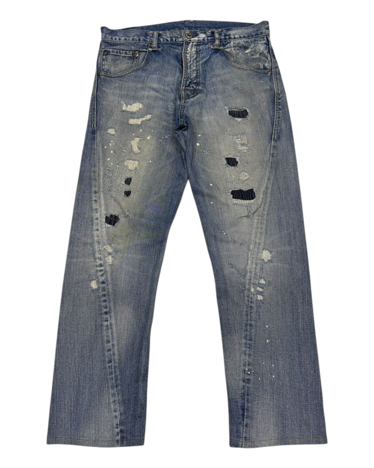 Hysteric Glamour 🔥SASHIKO BORO TAKEO KIKUCHI JAPANESE DENIM JEANS Size US 34 / EU 50 - 8 Thumbnail