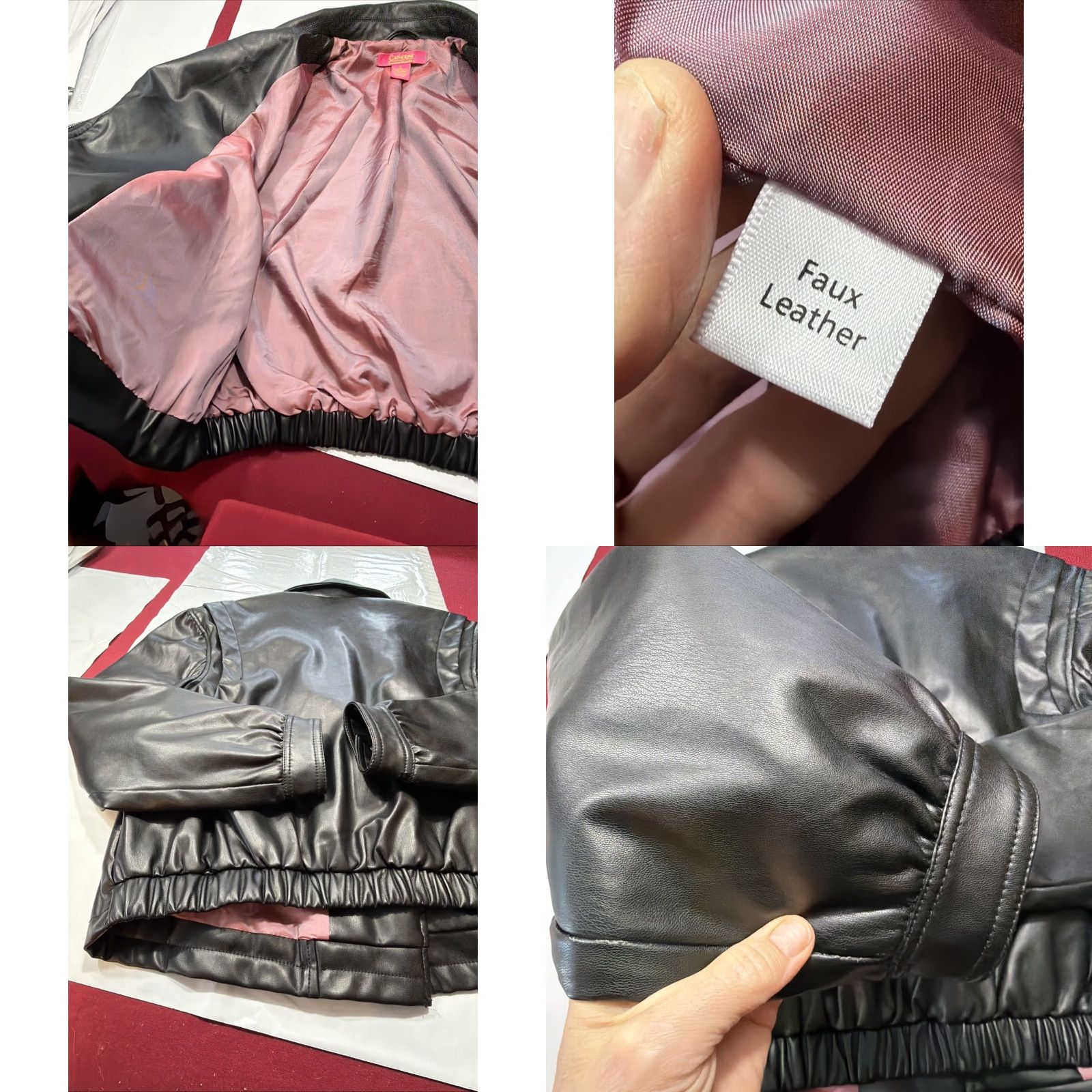 Vintage Catherine Malandrino Black Moto Zip Biker Jacket Women L Pink Lining Zip Pockets Jacket Size L / US 10 / IT 46 - 9 Thumbnail