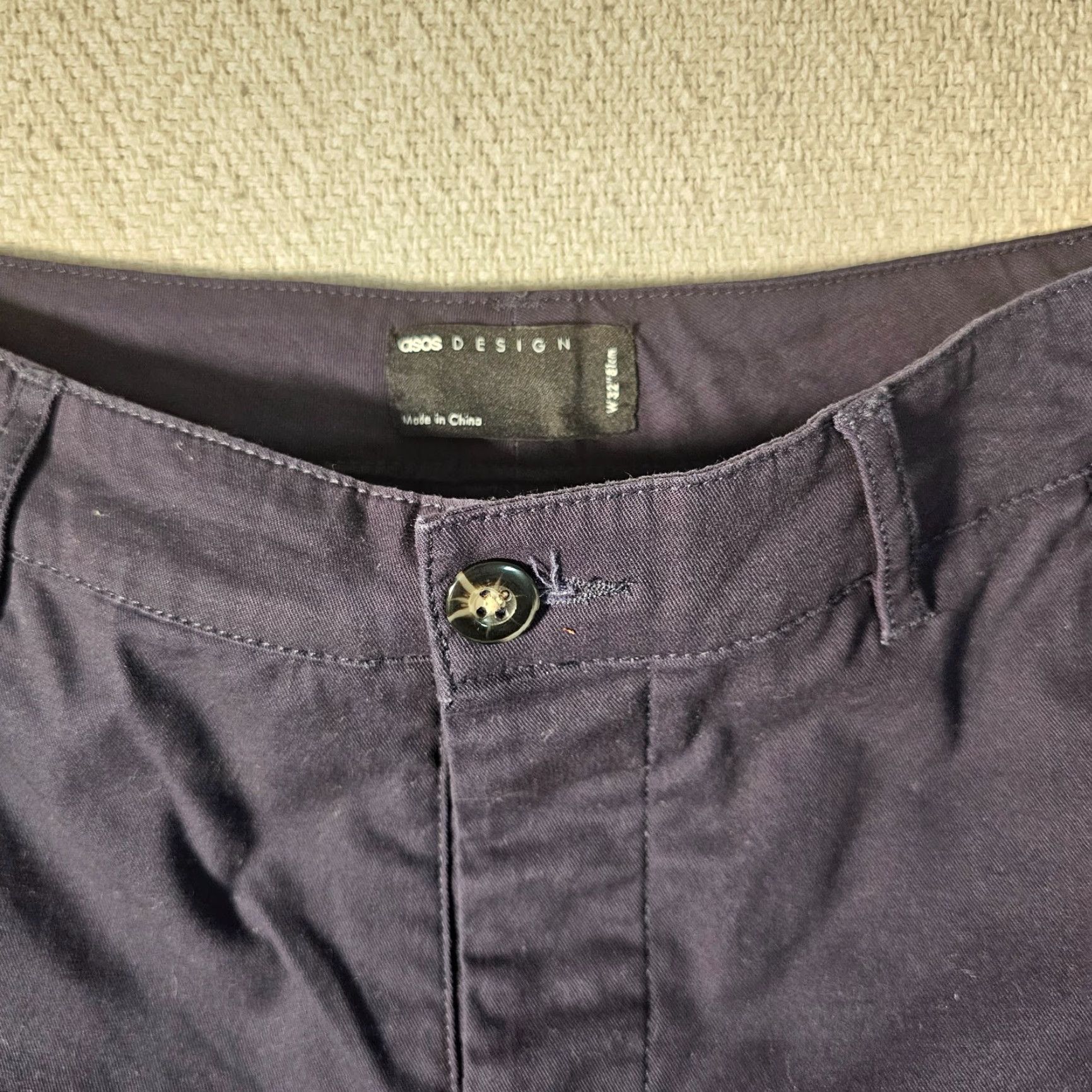 Asos VINTAGE ASOS Design Skinny Chino Shorts Men 32 Navy Blue Casual Outdoor Beach Slim Fit Size US 32 / EU 48 - 2 Thumbnail