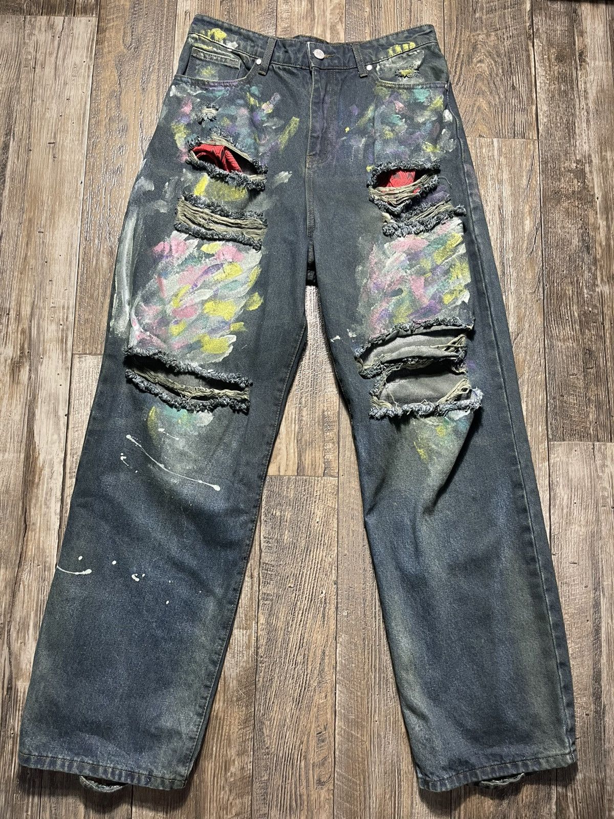 LAX Baggy Paint Splatter Denim