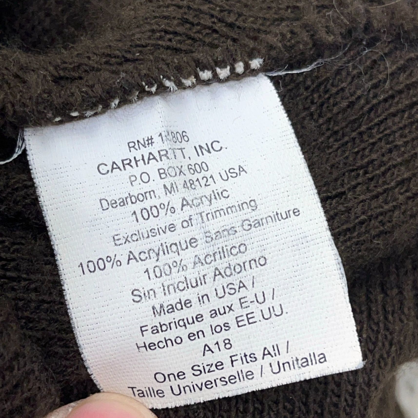Carhartt VINTAGE Carhartt Beanie Hat Camouflage Knit One Size Brown Mens Cap Cuffed USA 90s Y2K Size ONE SIZE - 4 Thumbnail