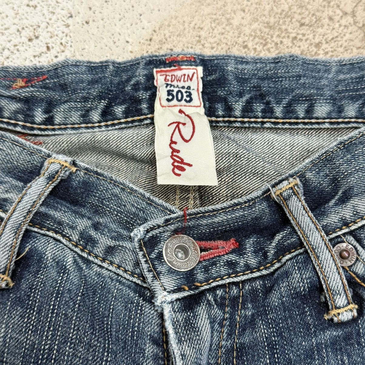 Edwin Miss Edwin 503 Rude Distressed Japanese Denim Pants Size 28" / US 6 / IT 42 - 11 Thumbnail