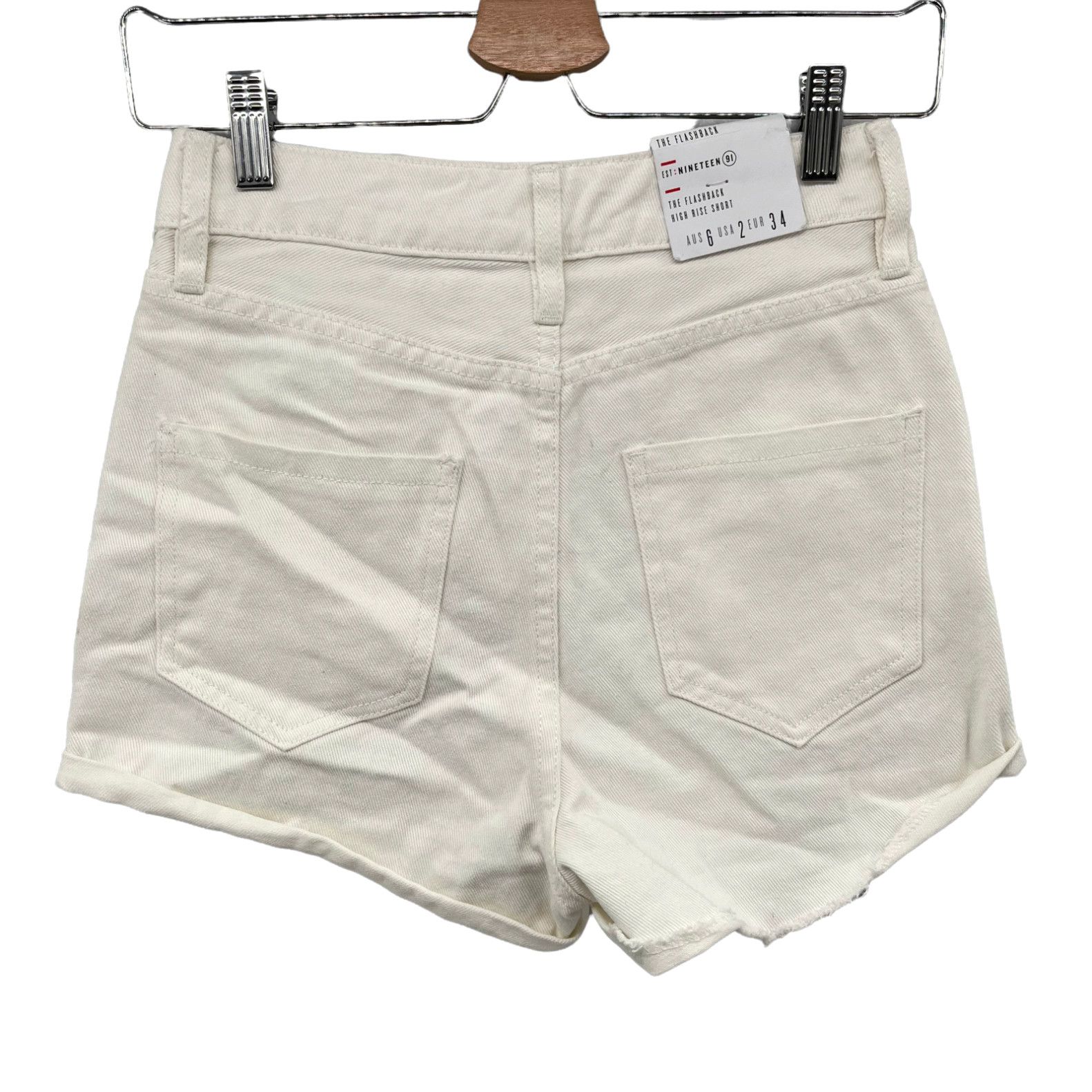 Cotton On Nineteen 91 Womens Flashback High Rise Shorts Sz 2 White Grailed