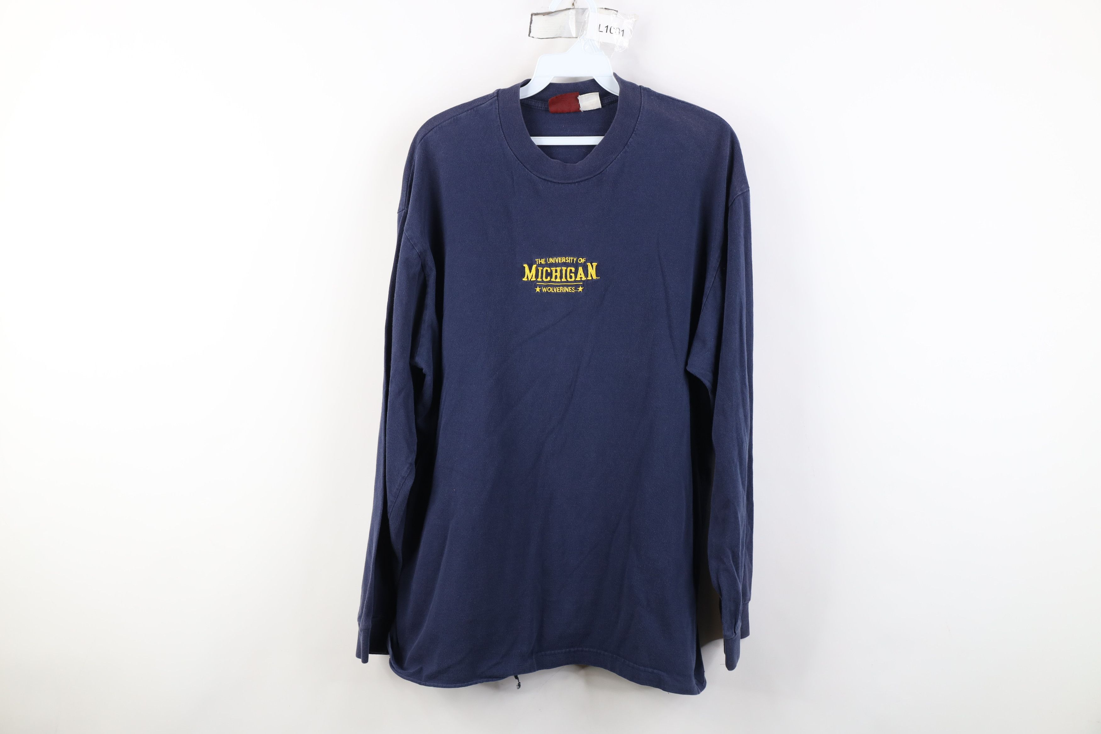 Vintage Vintage 90s University of Michigan Long Sleeve T-Shirt Blue Size XL / US 12-14 / IT 48-50 - 1 Thumbnail