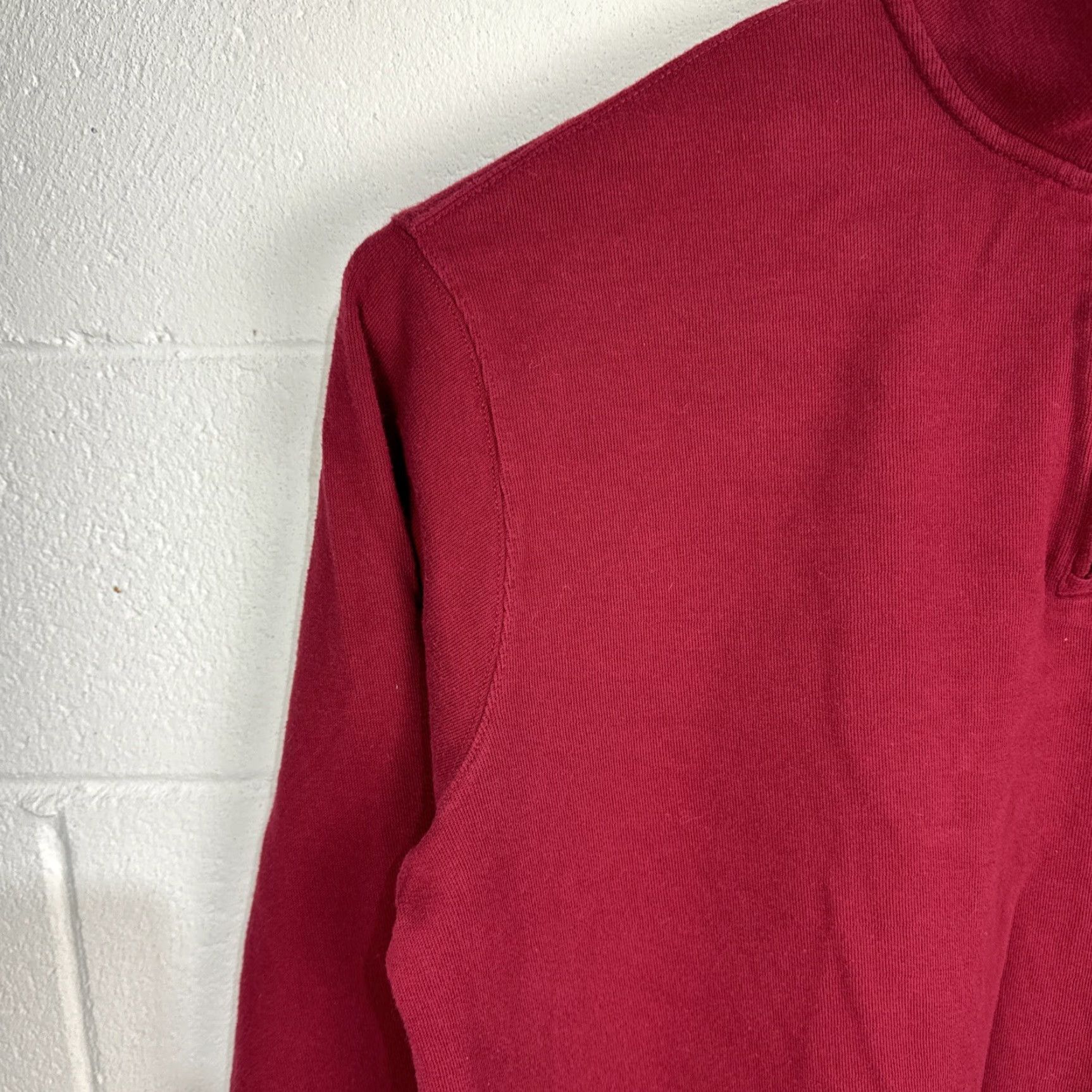 Polo Ralph Lauren Polo Ralph Lauren Sweater Mens 2XB Maroon 1/4 Zip Mock Neck Estate Rib Pony Logo Pullover Knit Size US XXL / EU 58 / 5 - 4 Thumbnail