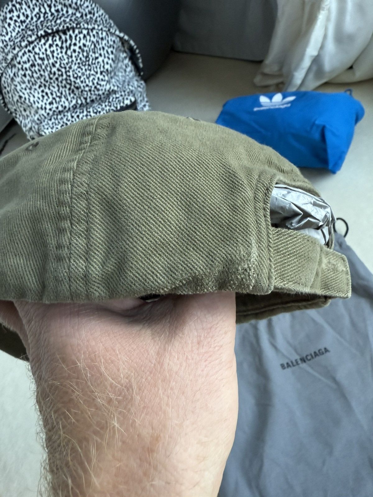 Balenciaga Balenciaga x Demna khaki military logo cap hat Grail L Size ONE SIZE - 8 Thumbnail