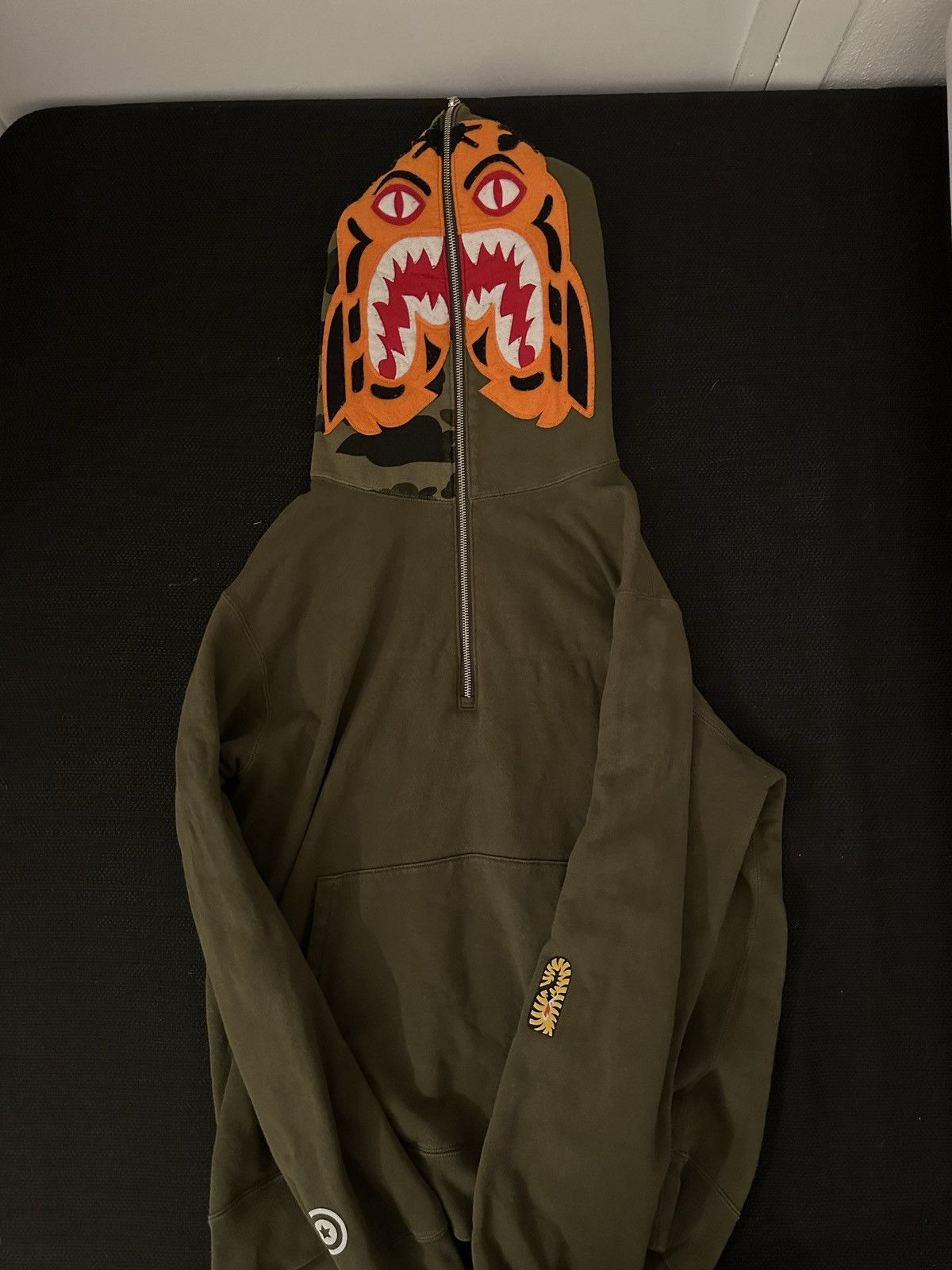 image of Bape Shark Zip Hoodie in Green, Men's (Size XL)