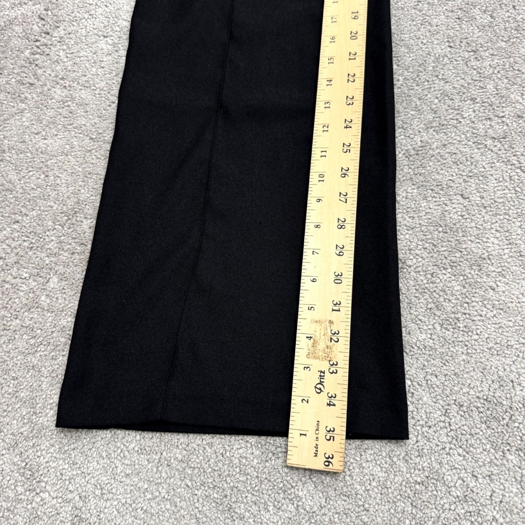 Vintage AQ AQ Black Jumpsuit Womens 6 Long Wide Leg Asymmetrical Sleeve Draped Size 28" / US 6 / IT 42 - 7 Thumbnail