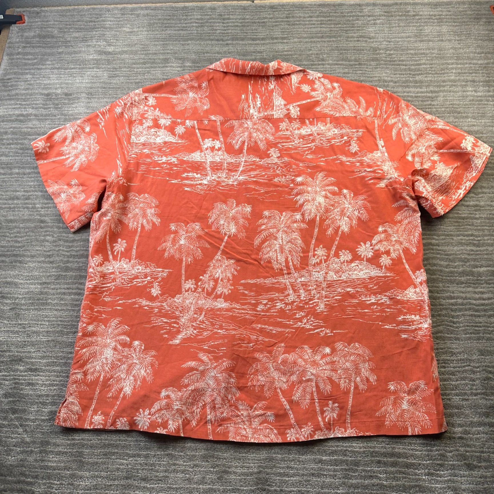 Tori Richard Tori Richard Shirt Mens Extra Large Orange Button Up Silk Blend Camp Size US XL / EU 56 / 4 - 2 Thumbnail