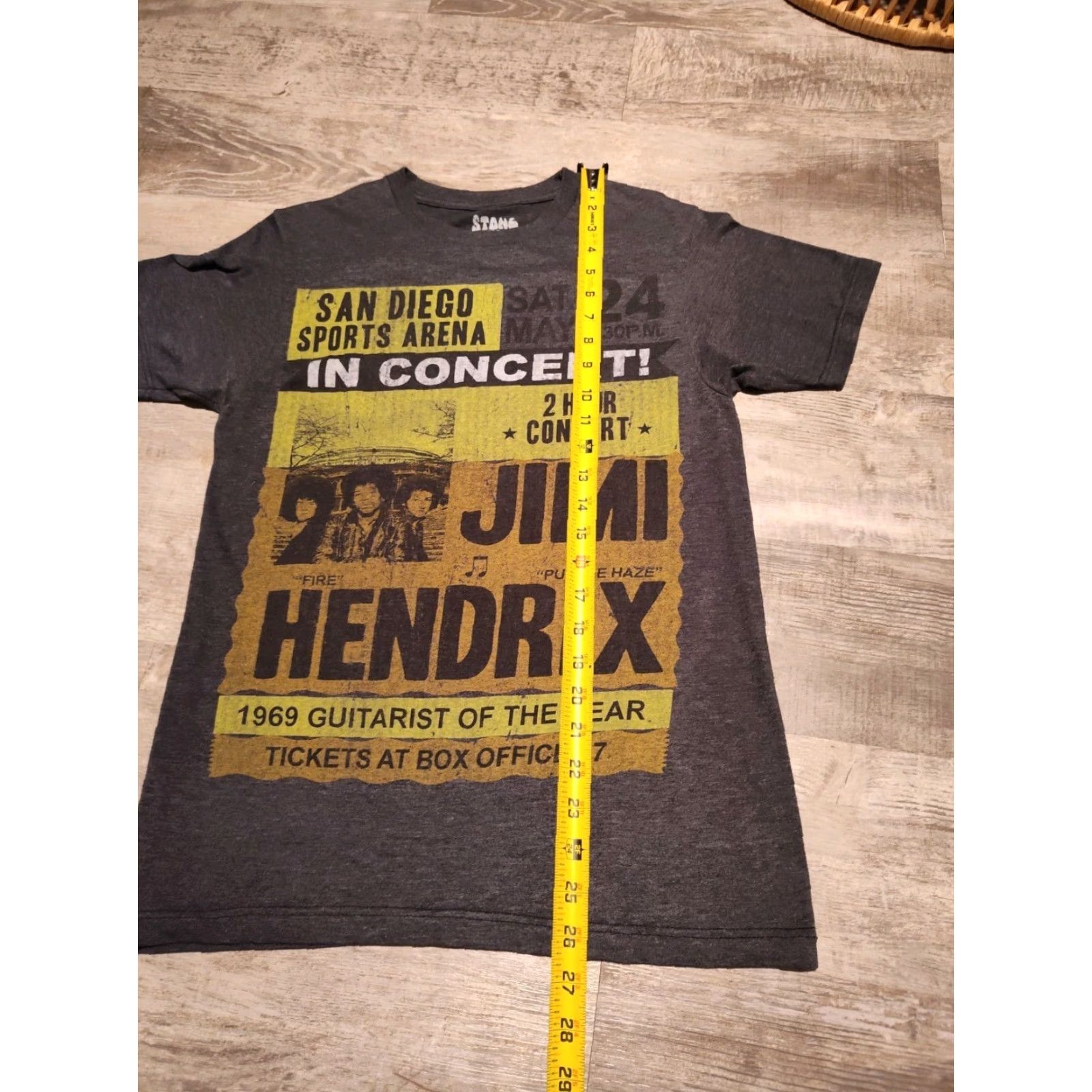 Vintage Stone Free Jimi Hendrix San Diego Sports Arena Concert Poster Shirt S Beige Graphic Print Arena Band Tees Mens Size US S / EU 44-46 / 1 - 6 Thumbnail