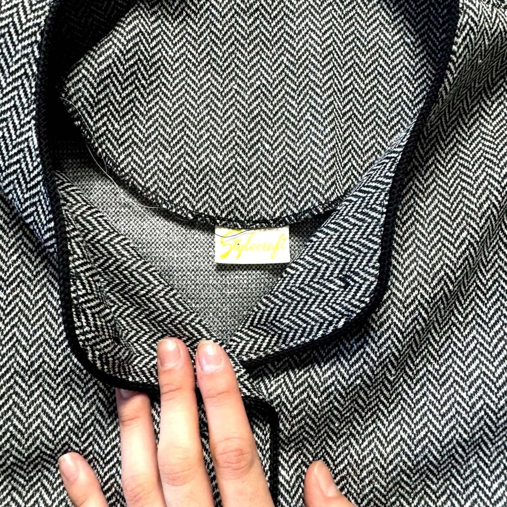 Vintage VINTAGE Stylecraft 80's Chevron Women's Black and White Jacket Blazer M Size M / US 6-8 / IT 42-44 - 4 Thumbnail