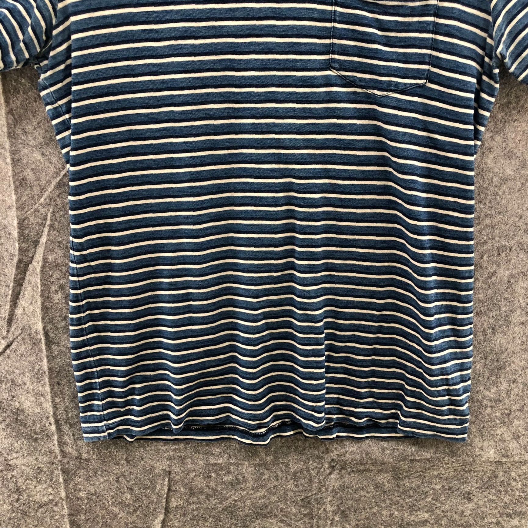 Polo Ralph Lauren VINTAGE Polo Ralph Lauren Striped Pocket T-Shirt Womens Medium M Blue Crew Neck Short Sleeve Classic Preppy Size M / US 6-8 / IT 42-44 - 4 Thumbnail