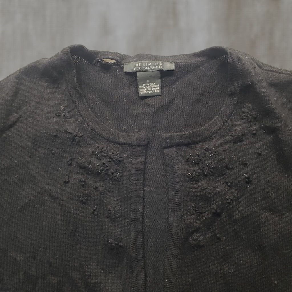Vintage Vintage The Limited Black Silk Cashmere Blend Button-Up Cardigan Women's Large Fall Winter Size M / US 6-8 / IT 42-44 - 1 Thumbnail