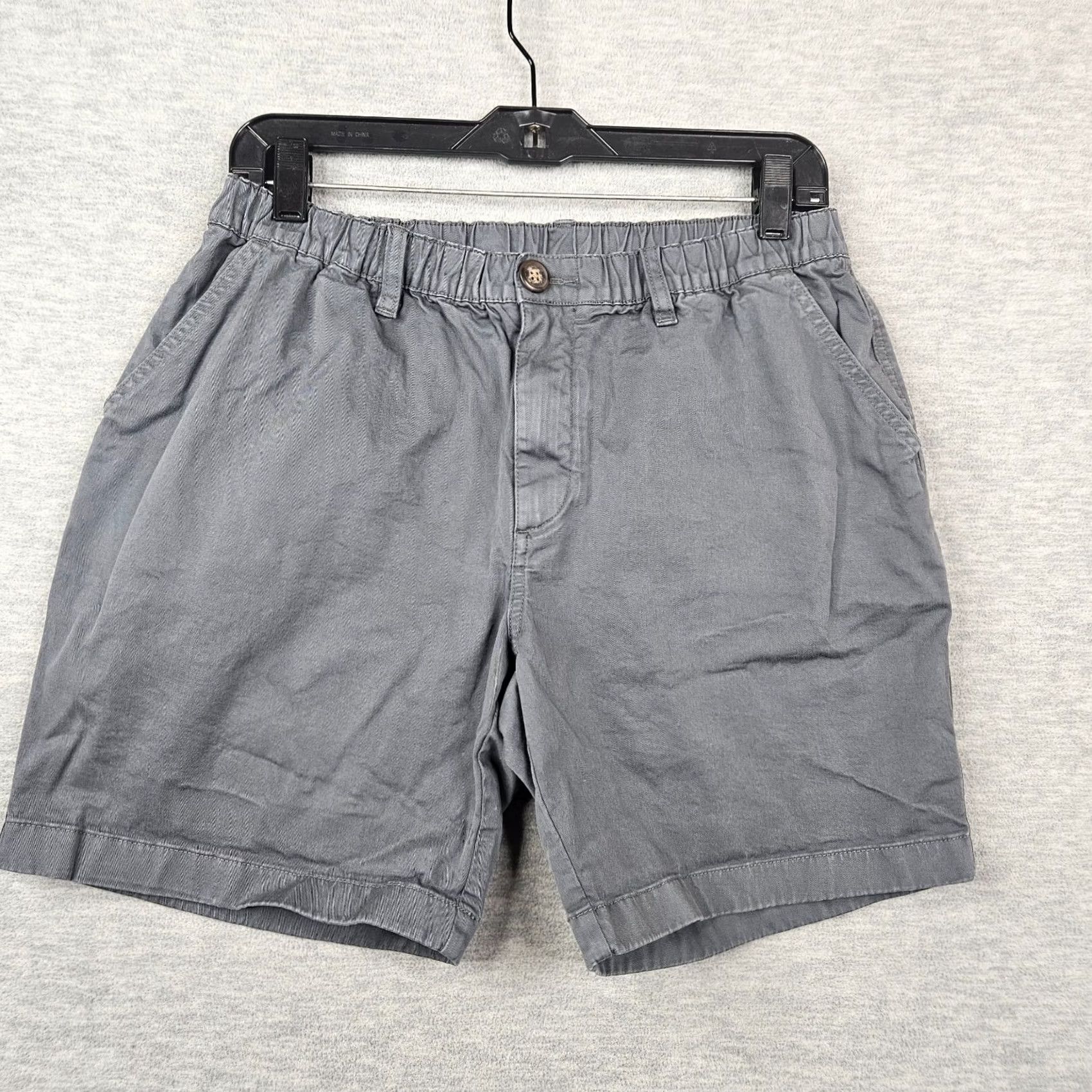 Chubbies Chubbies Mens Dark Gray Elastic Waist Casual Pockets Shorts Size M Regular Color Gray Stone Front Logo Button Pocket Outdoor Men Shorts Size US 31 - 2 Thumbnail
