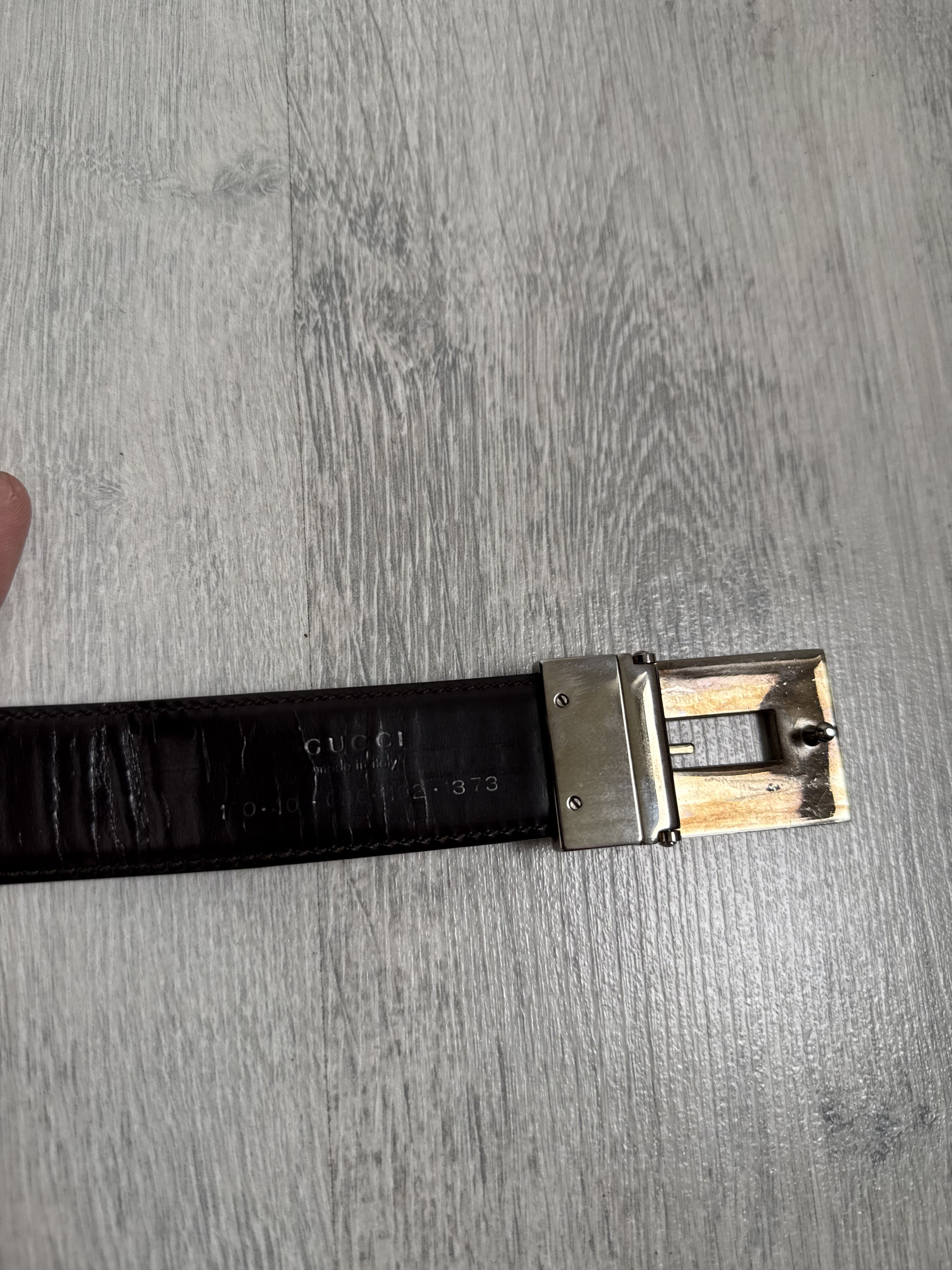 Gucci Vintage 1998 Gucci Tom Ford Era G Buckle Black Leather Belt Size ONE SIZE - 4 Thumbnail