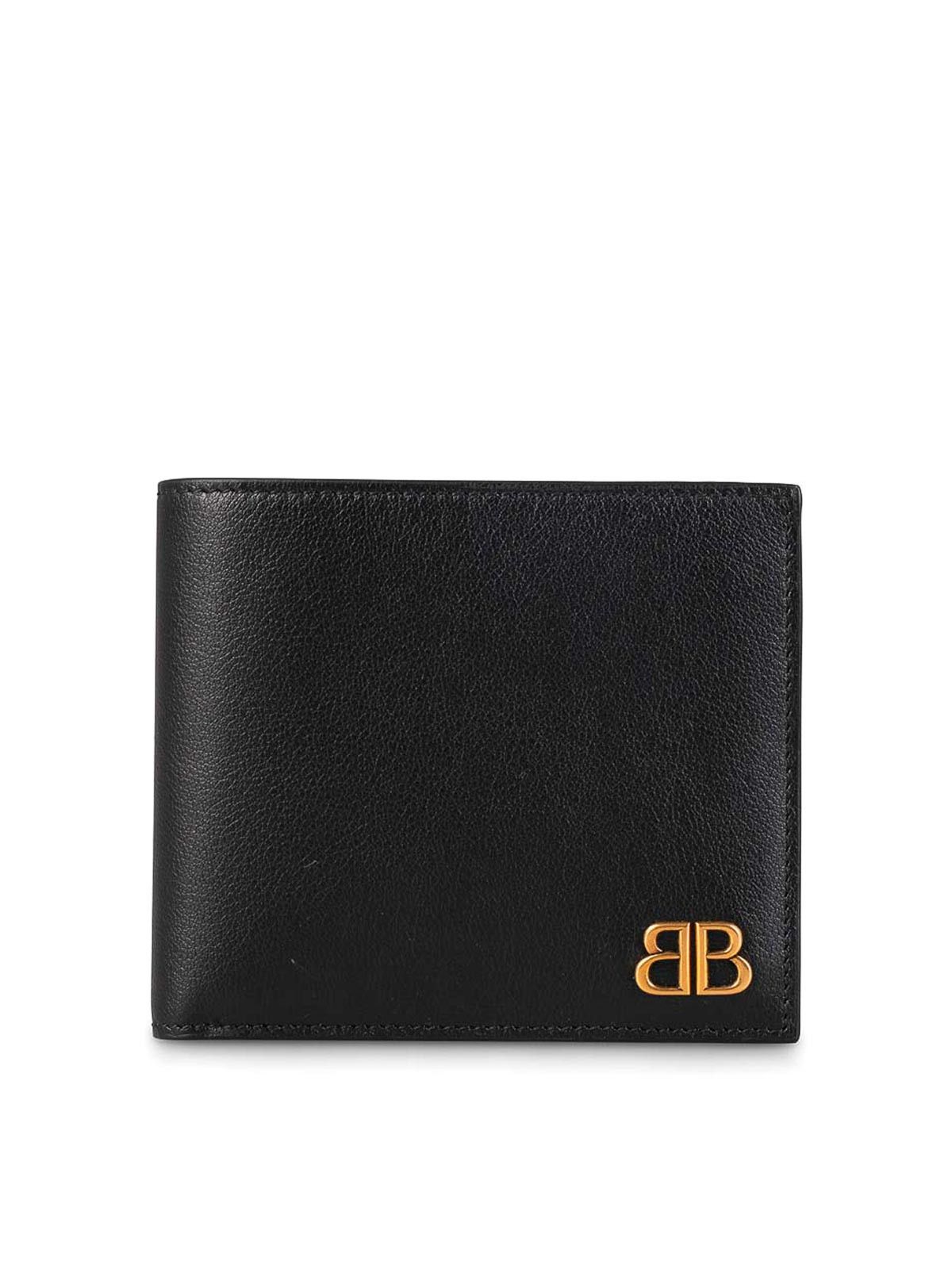 Balenciaga o1bcso1str0226 Size: OS / Monaco Square Folded Wallet Black Size ONE SIZE - 1 Thumbnail