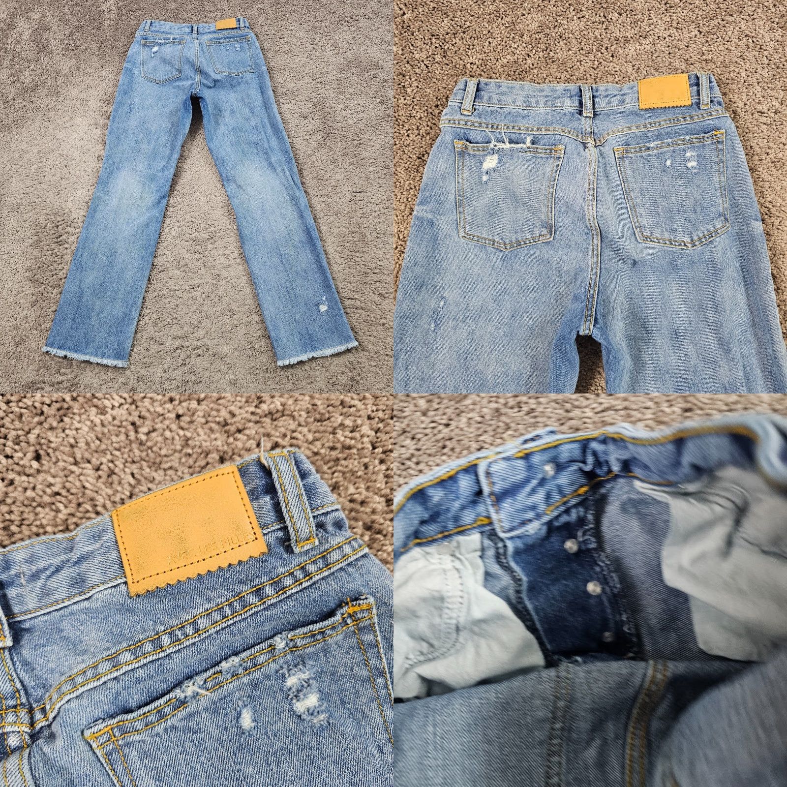 AVEC LES FILLES VINTAGE Avec Les Filles Jeans Womens 26 Straight Leg Distressed Blue 25x28 Size 26" / US 2 / IT 38 - 8 Thumbnail