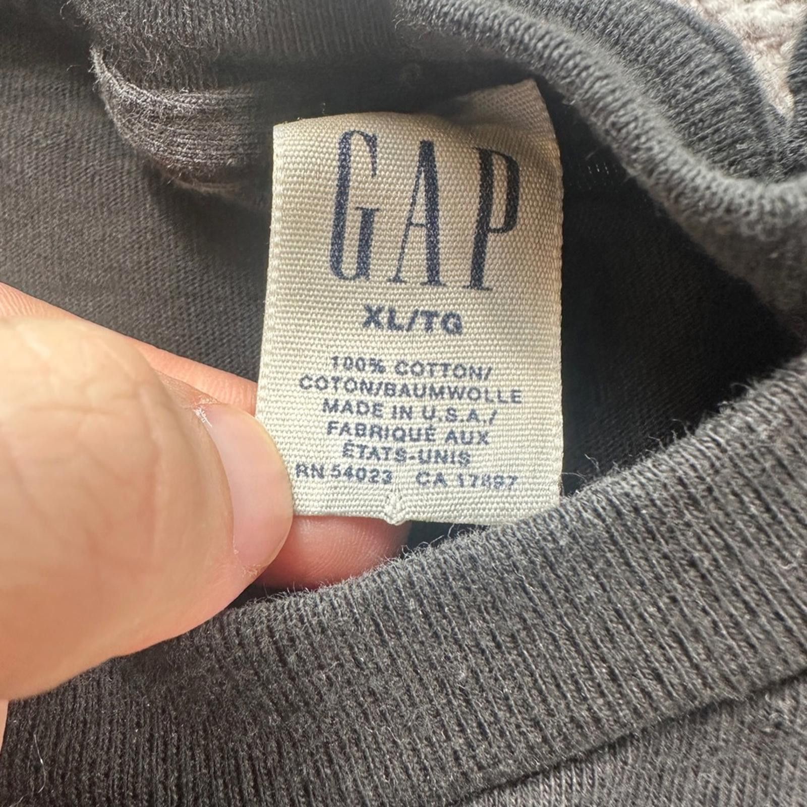 Gap GAP Box Logo Mens Black Long Sleeve T Shirt XL Made in USA Size US XL / EU 56 / 4 - 5 Thumbnail
