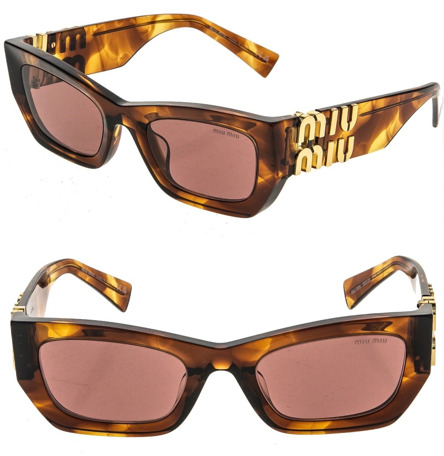 Miu Miu MIU MIU GLIMPSE LOGO MU09WS Brown Violet Logo Geometric 09W Size ONE SIZE - 1 Thumbnail
