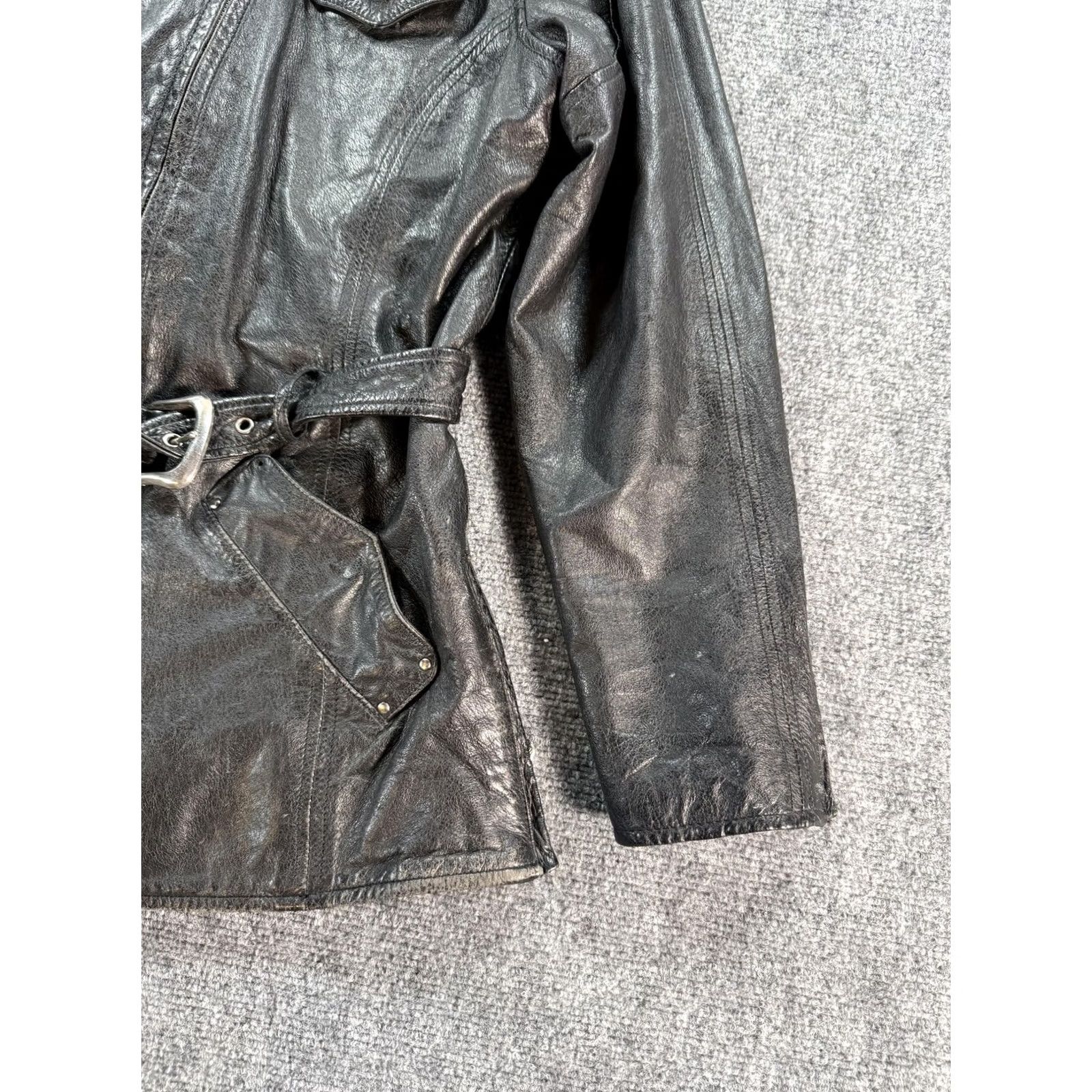Harley Davidson VINTAGE Harley Davidson Jacket Womens Medium Black Leather Moto Biker 90s Size M / US 6-8 / IT 42-44 - 6 Thumbnail